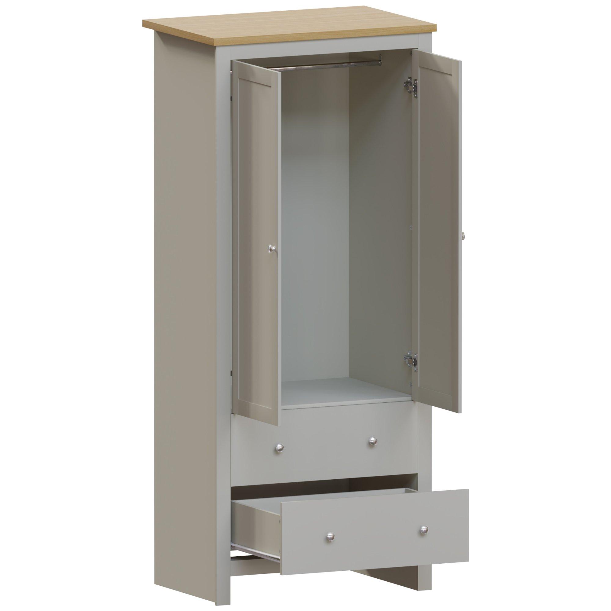 Grey - Lassic - Vida Designs Arlington 2 Door 2 Drawer Wardrobe - 9