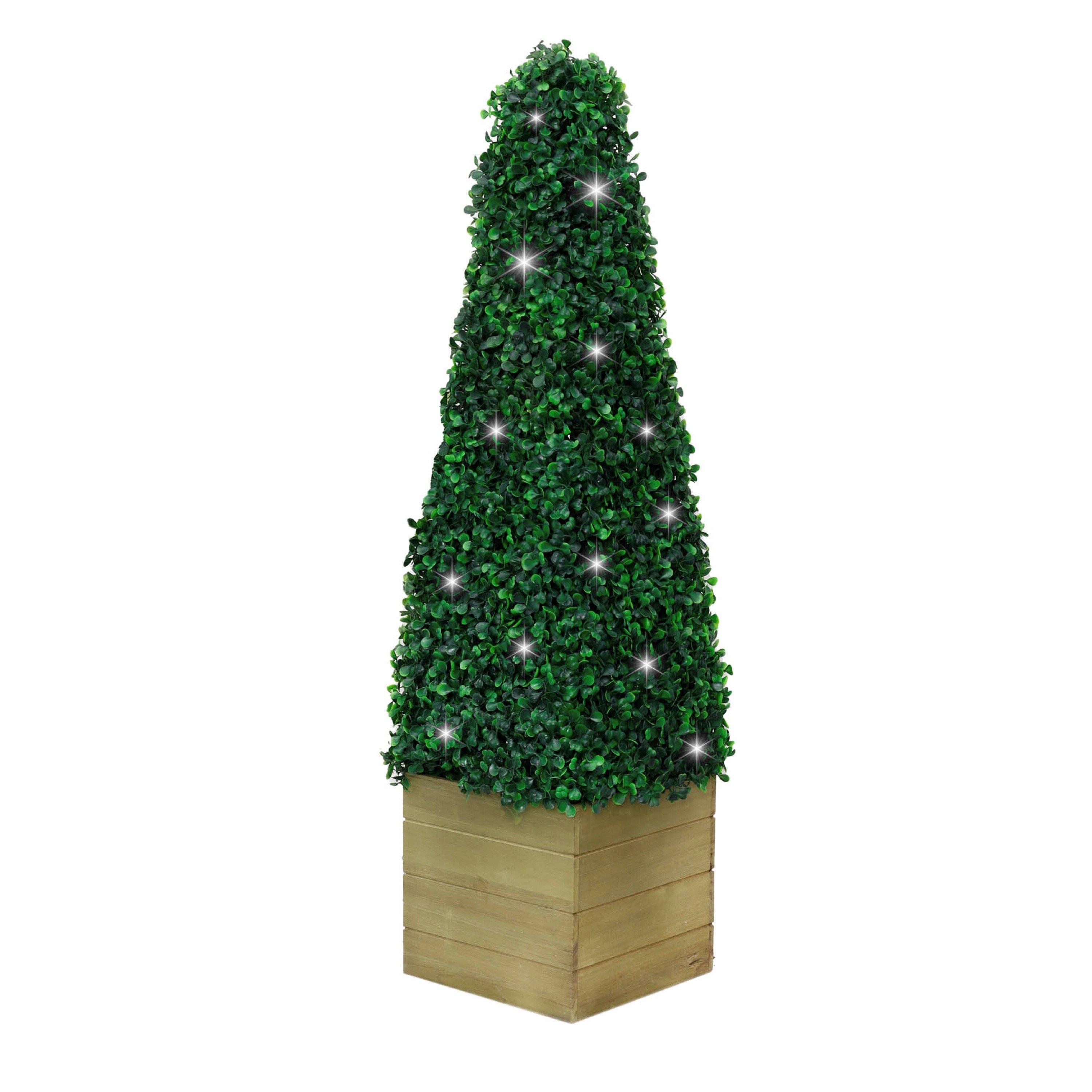 Green/Brown - Streetwize - Solar Obelisk Topiary - 1