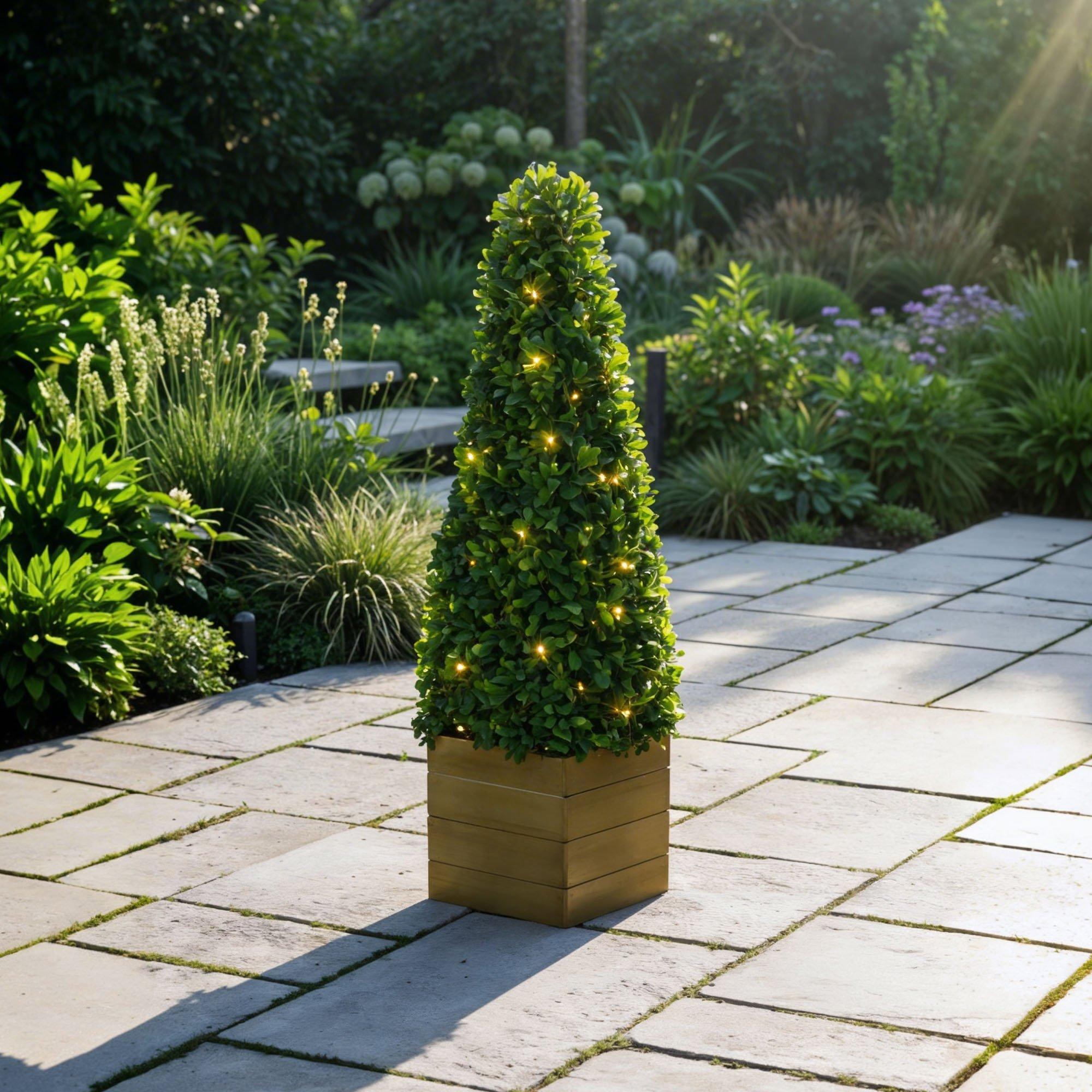 Green/Brown - Streetwize - Solar Obelisk Topiary - 1