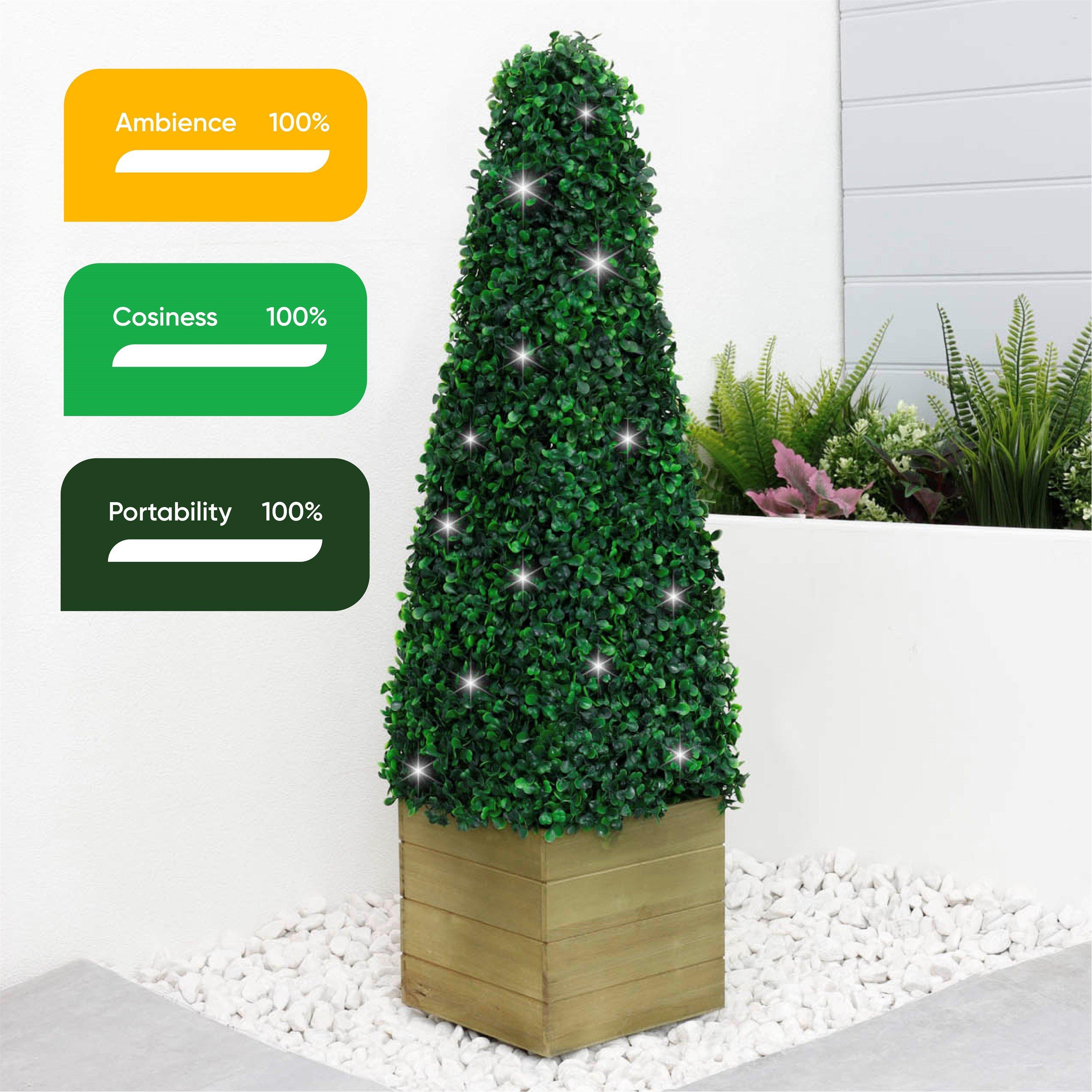 Green/Brown - Streetwize - Solar Obelisk Topiary - 3
