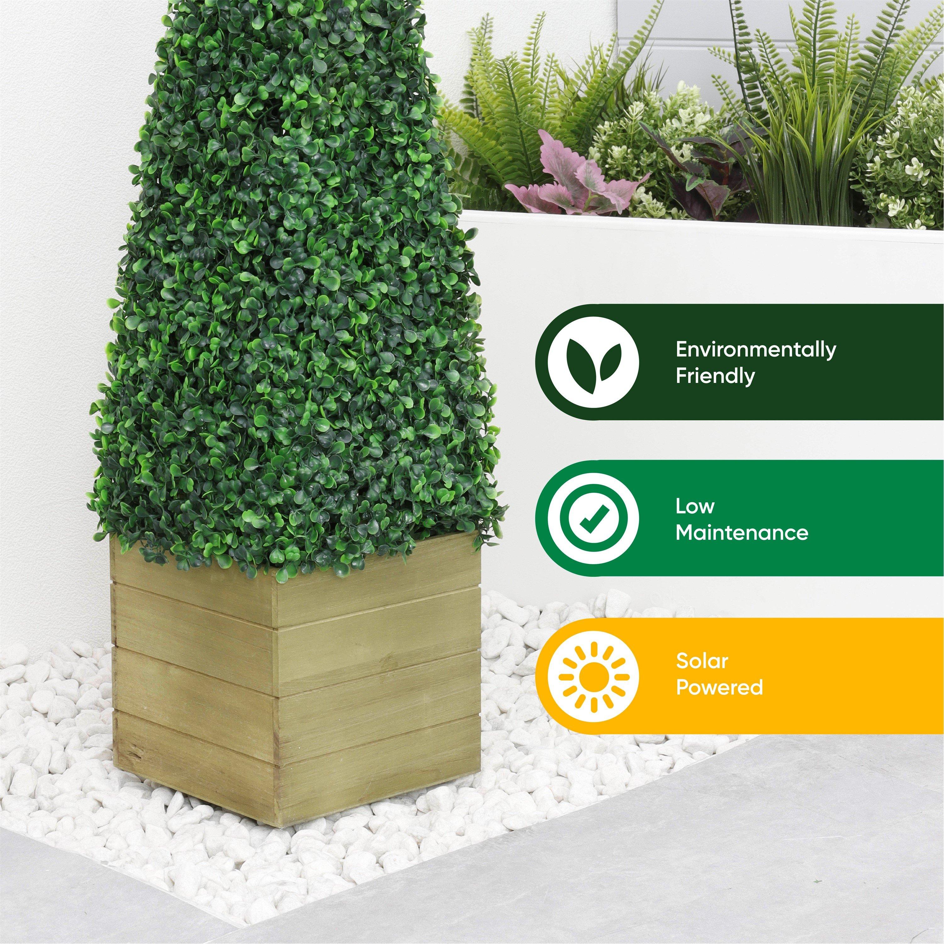 Green/Brown - Streetwize - Solar Obelisk Topiary - 4