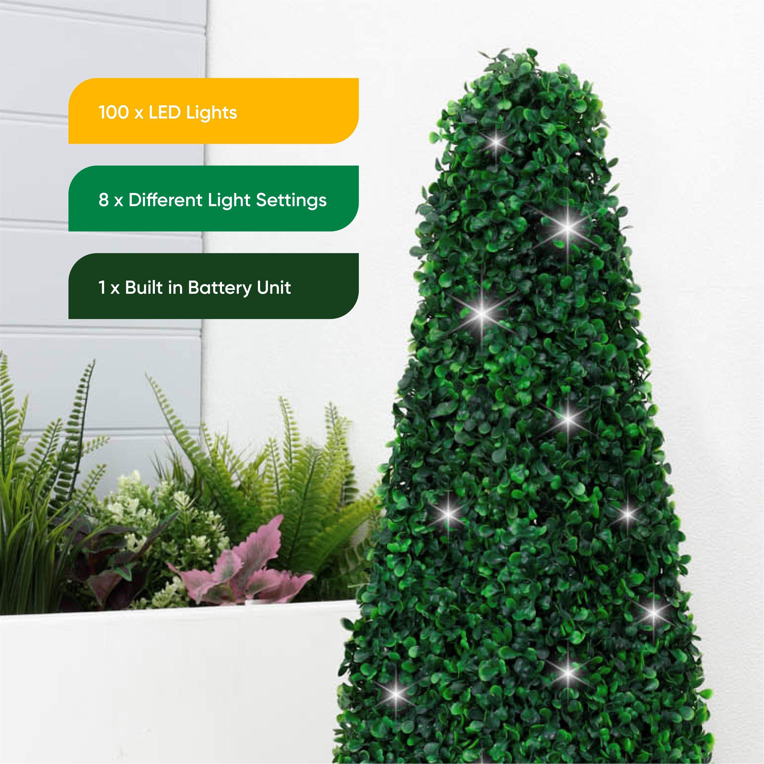 Green/Brown - Streetwize - Solar Obelisk Topiary - 6