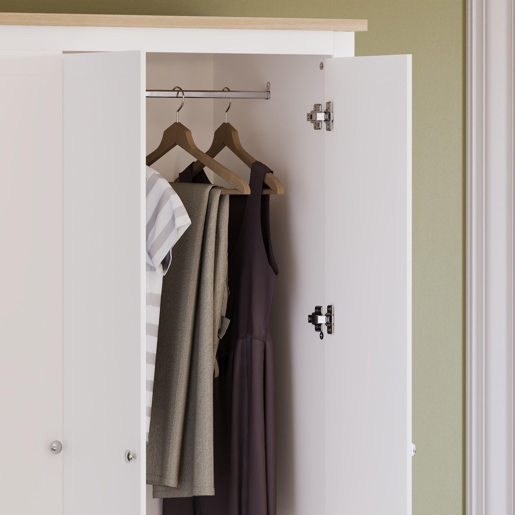 White - Lassic - Vida Designs Arlington 3 Door 2 Drawer Wardrobe - 6