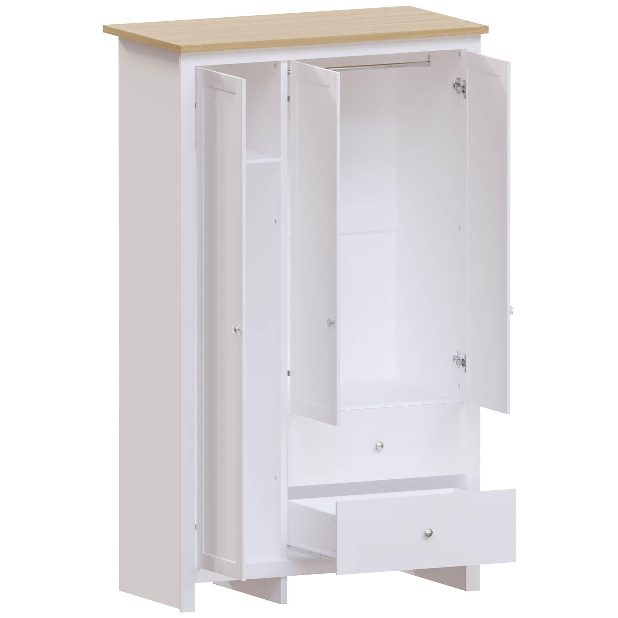 White - Lassic - Vida Designs Arlington 3 Door 2 Drawer Wardrobe - 8