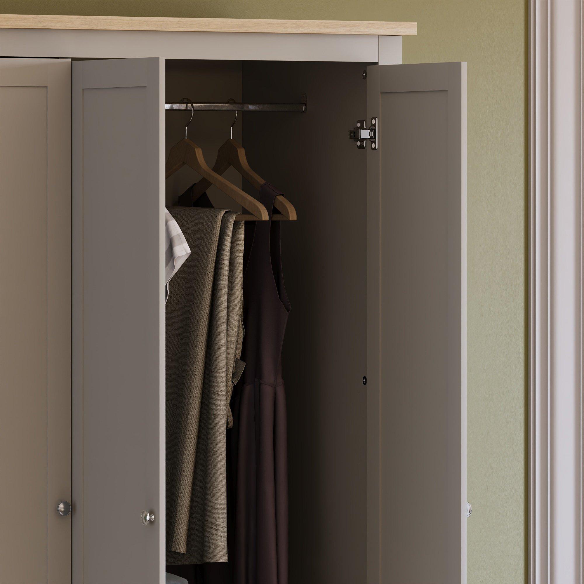Grey - Lassic - Vida Designs Arlington 3 Door 2 Drawer Wardrobe - 6