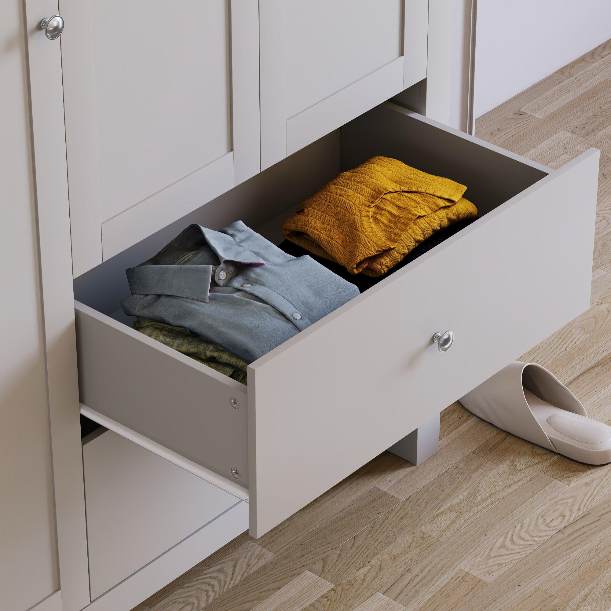 Grey - Lassic - Vida Designs Arlington 3 Door 2 Drawer Wardrobe - 7