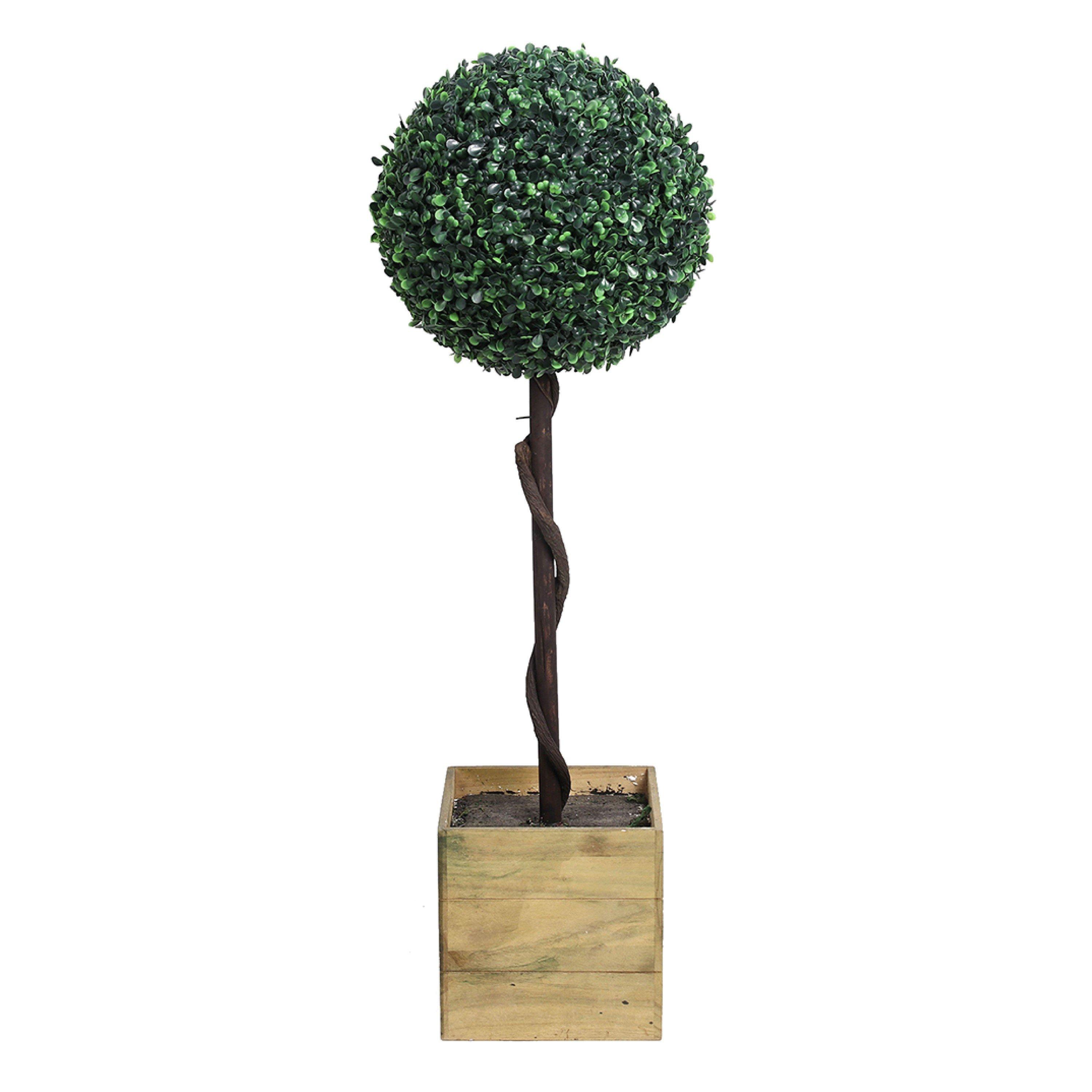 Green/Brown - Streetwize - Solar Single Bay Ball Tree in Pot - 1