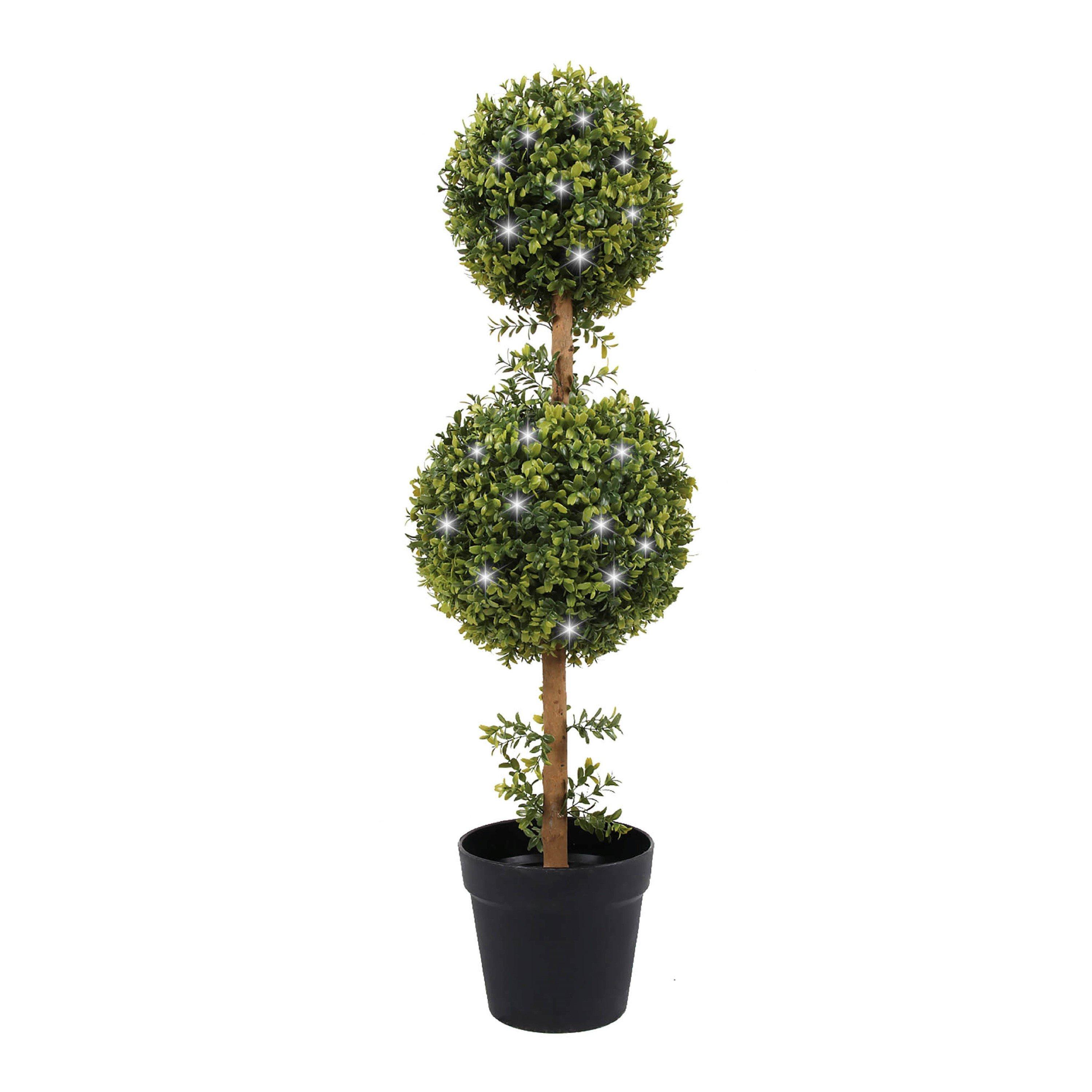 Green - Streetwize - Solar Double Bay Ball Tree in Pot - 1