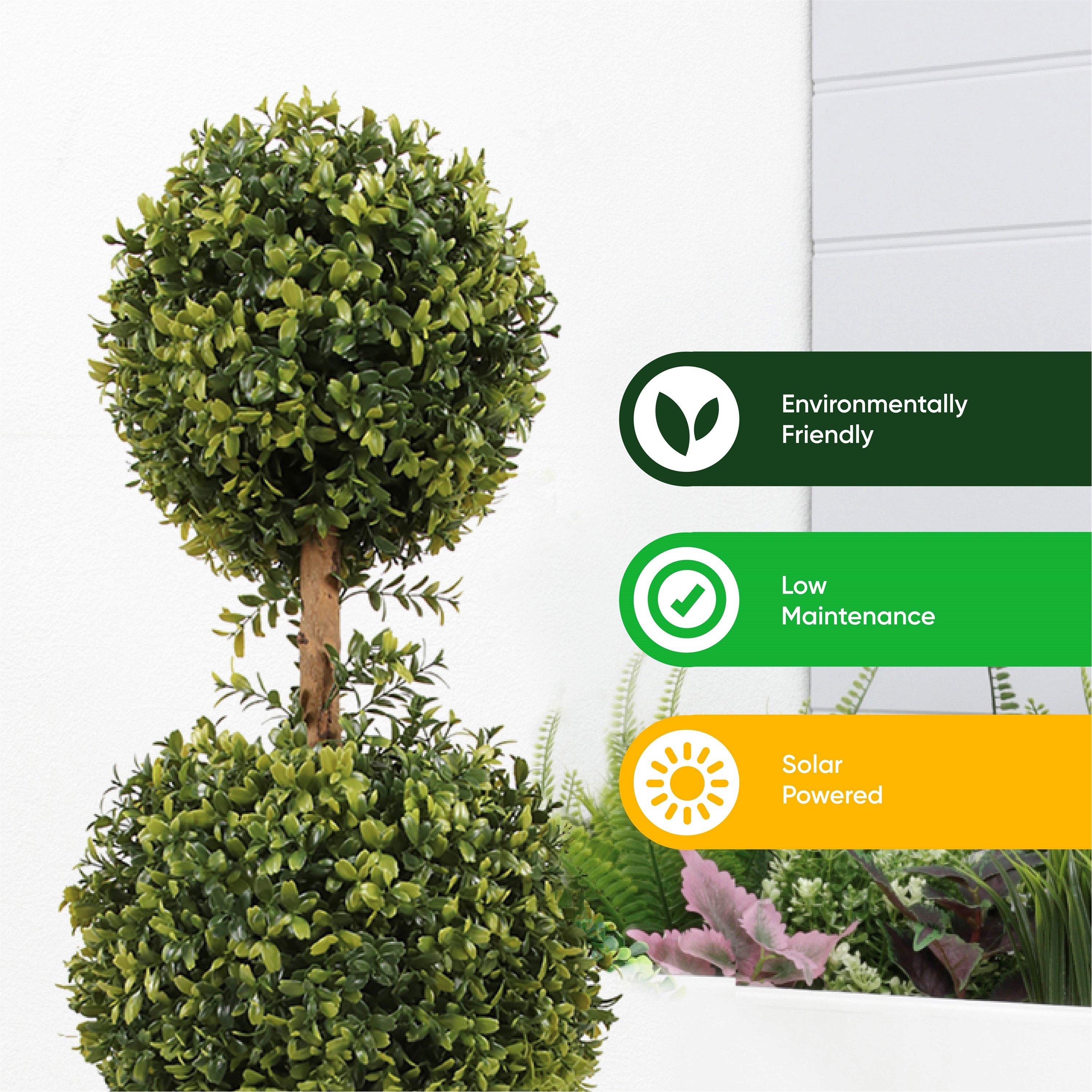 Green - Streetwize - Solar Double Bay Ball Tree in Pot - 4