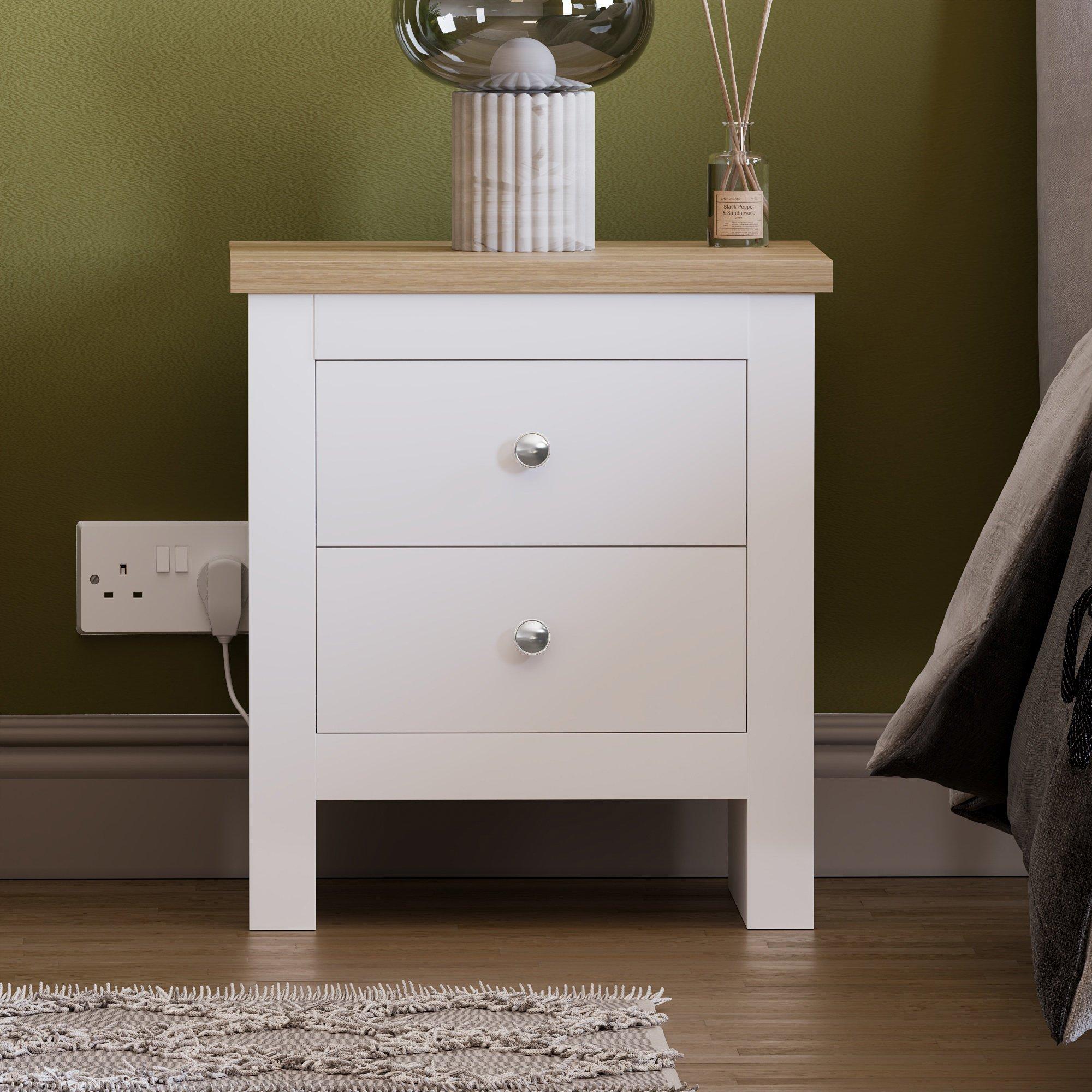 White - Lassic - Vida Designs Arlington 2 Drawer Bedside Chest - 3