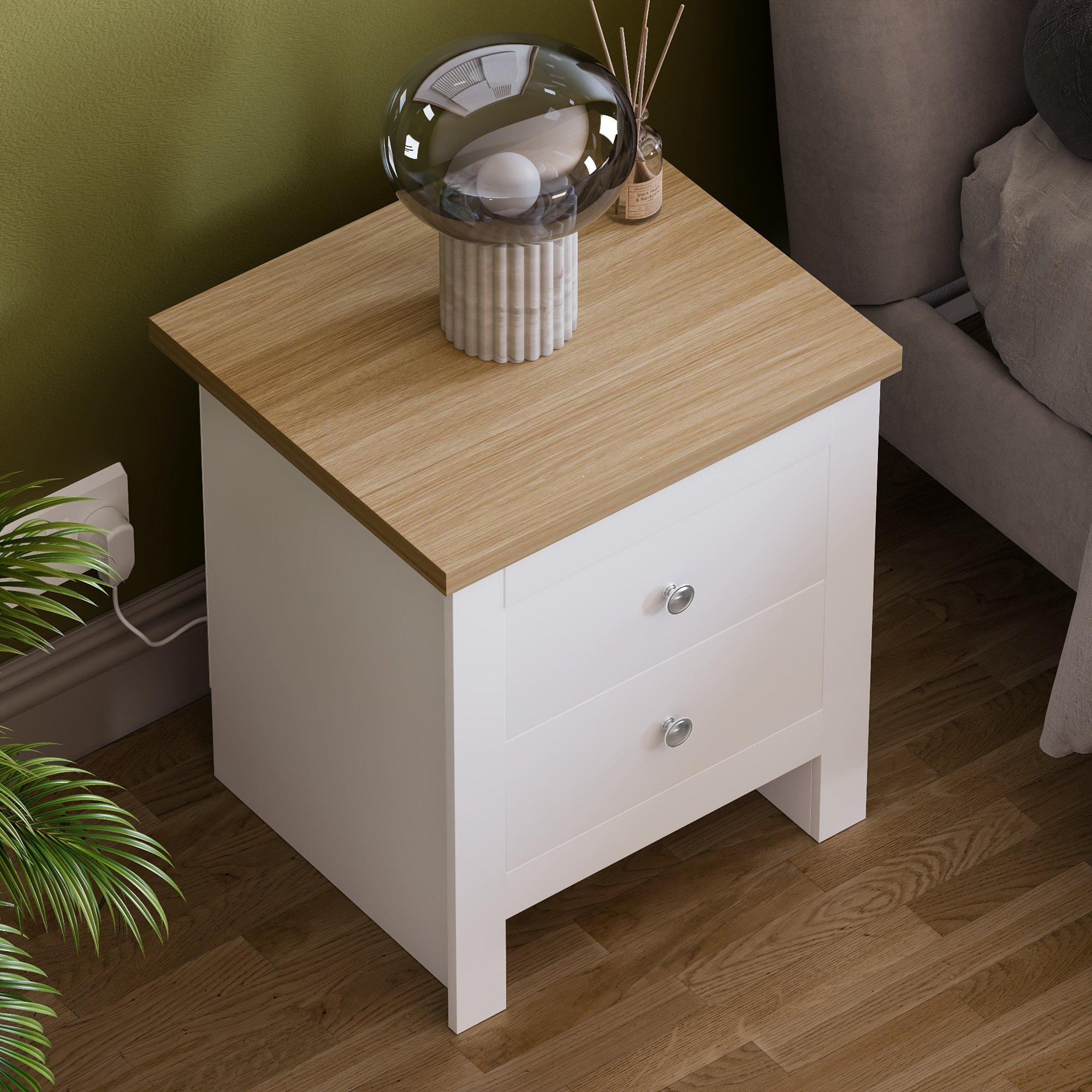 White - Lassic - Vida Designs Arlington 2 Drawer Bedside Chest - 4