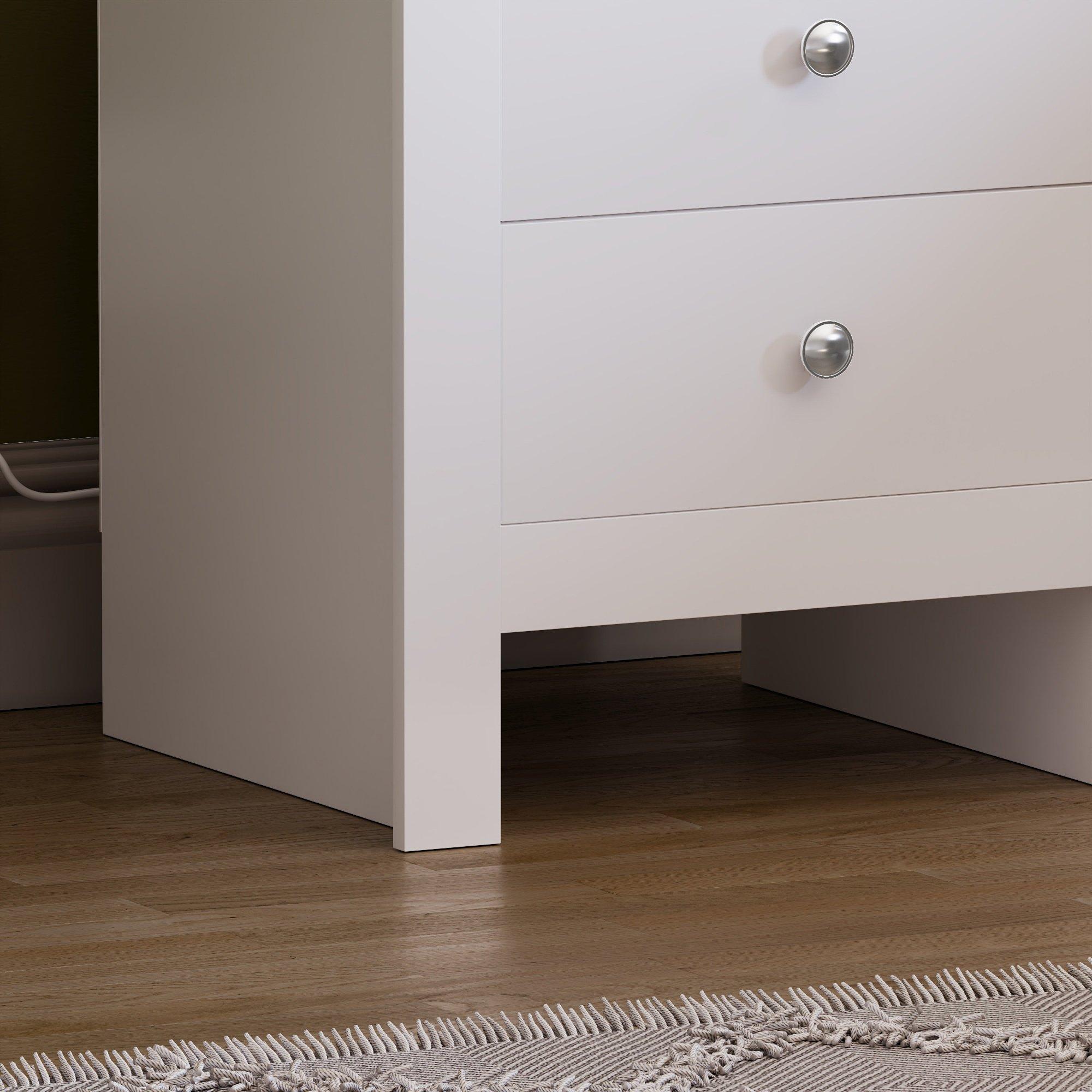 White - Lassic - Vida Designs Arlington 2 Drawer Bedside Chest - 6