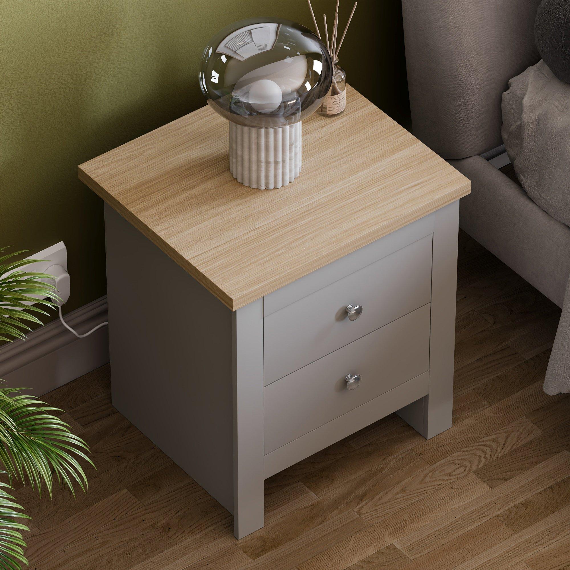 Grey - Lassic - Vida Designs Arlington 2 Drawer Bedside Chest - 4