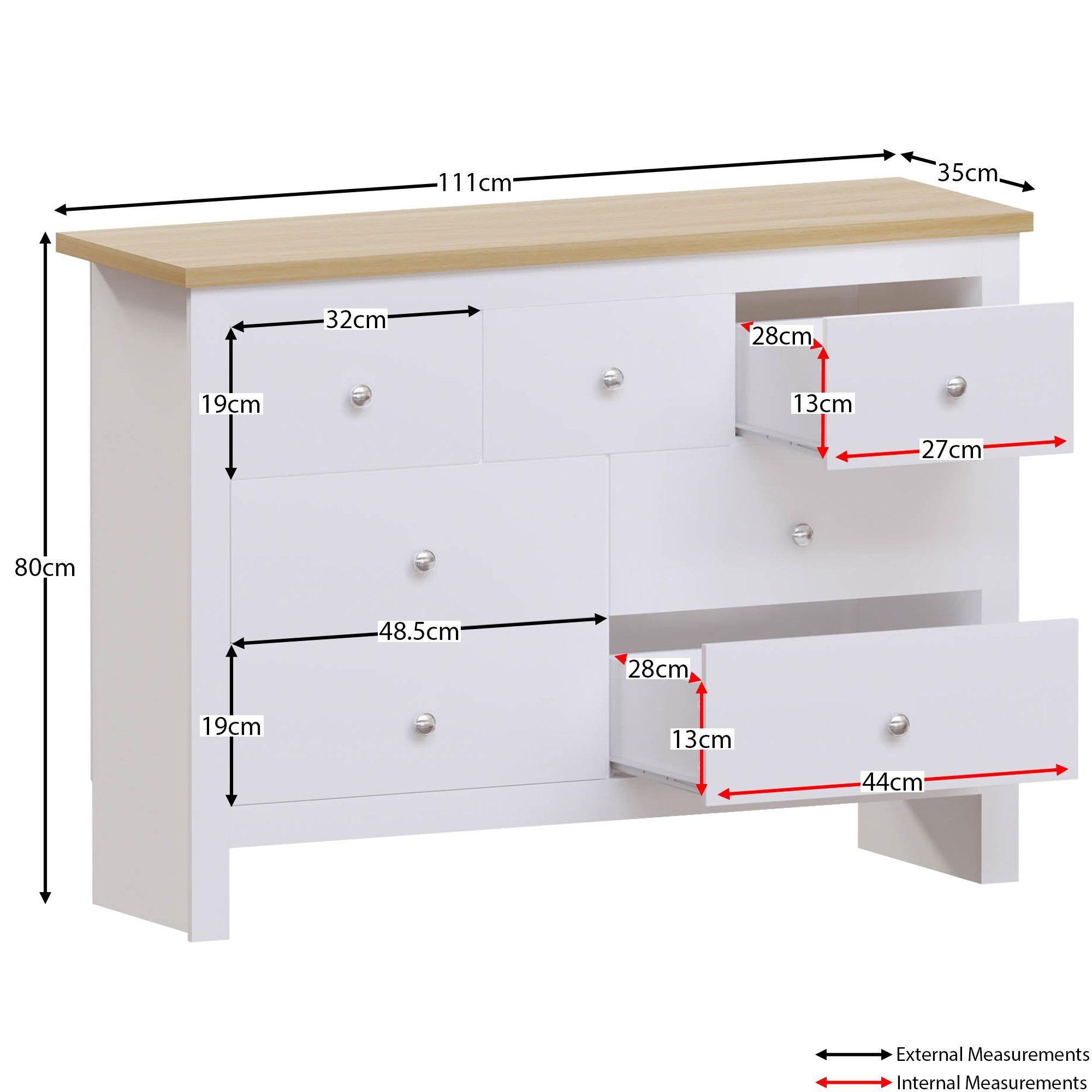 White - Lassic - Vida Designs Arlington 4+3 Drawer Chest - 2