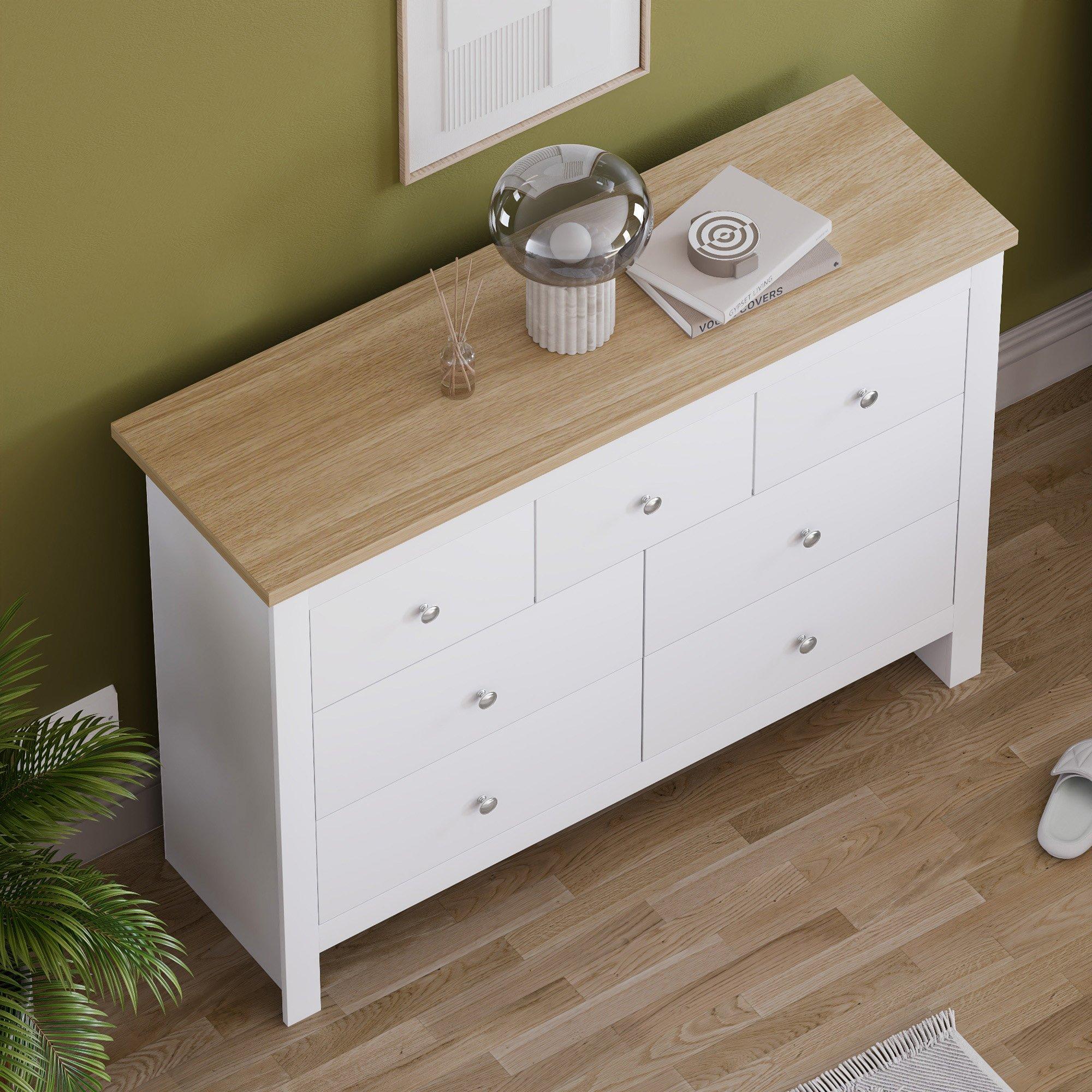 White - Lassic - Vida Designs Arlington 4+3 Drawer Chest - 4