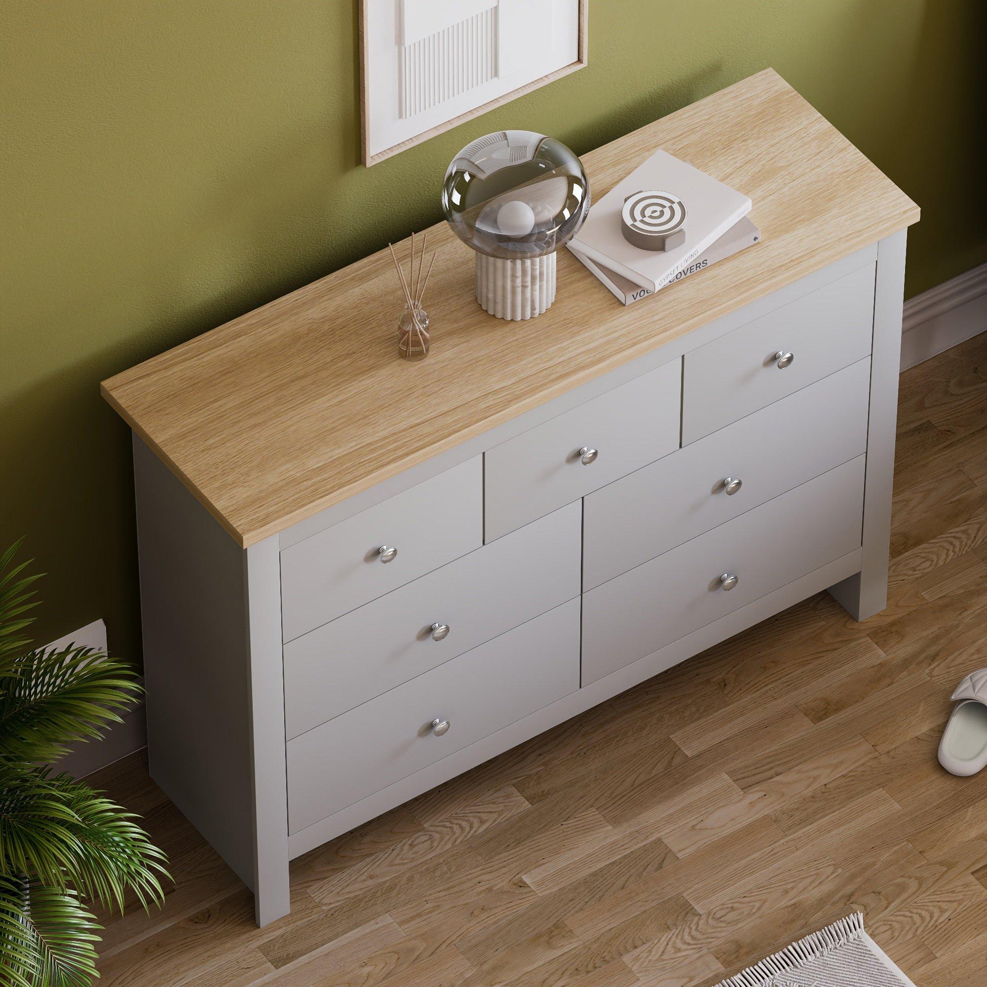 Grey - Lassic - Vida Designs Arlington 4+3 Drawer Chest - 4