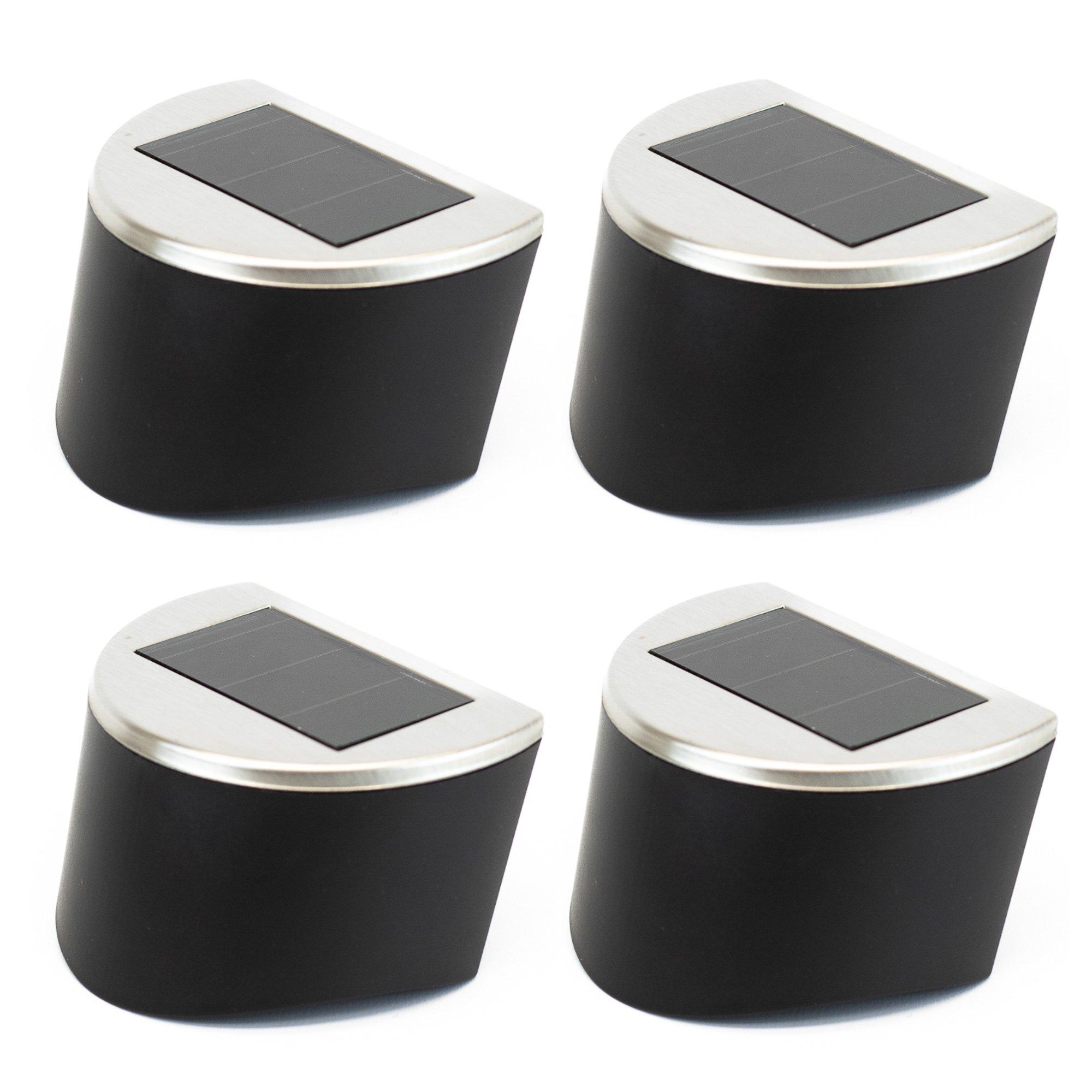 Black/Silver - Streetwize - Urbane Solar Fence Lights (Pack of 4) - 1