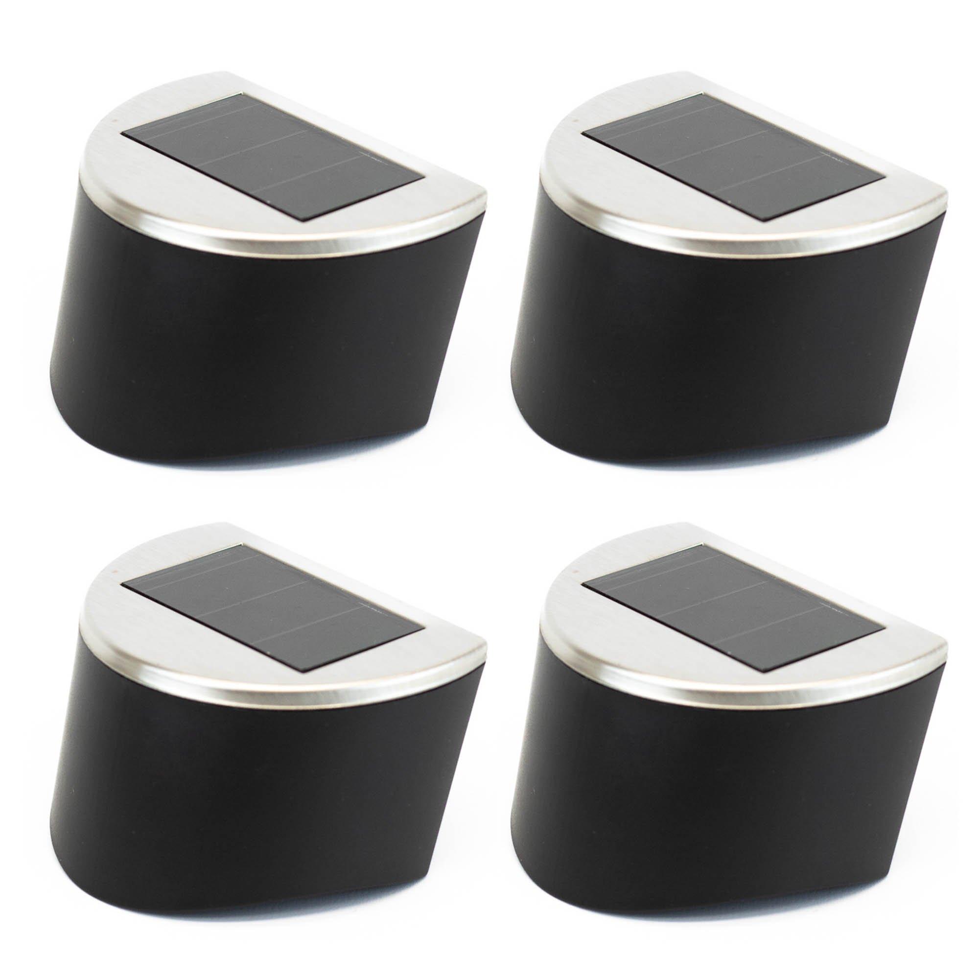 Black/Silver - Streetwize - Urbane Solar Fence Lights (Pack of 4) - 3