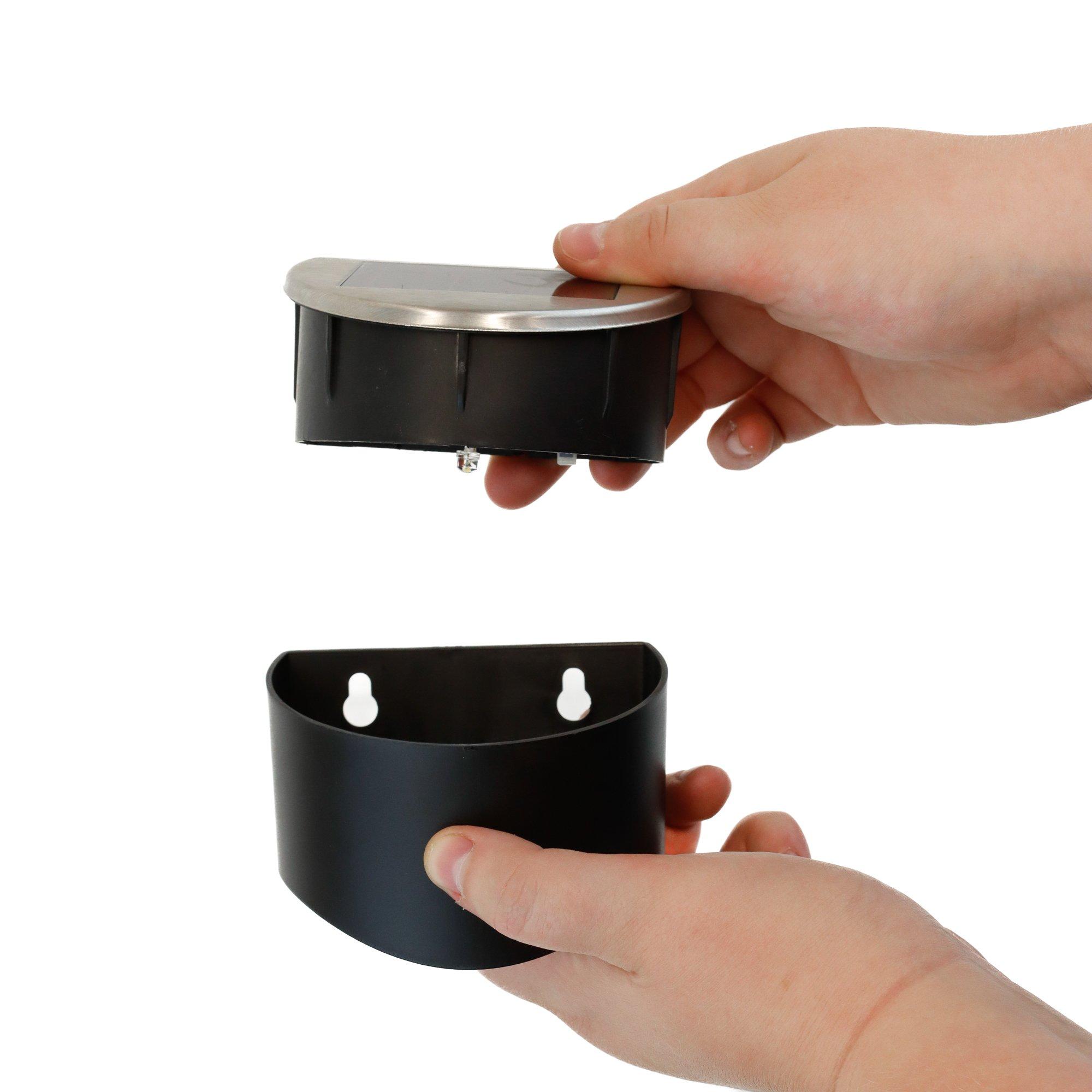 Black/Silver - Streetwize - Urbane Solar Fence Lights (Pack of 4) - 7