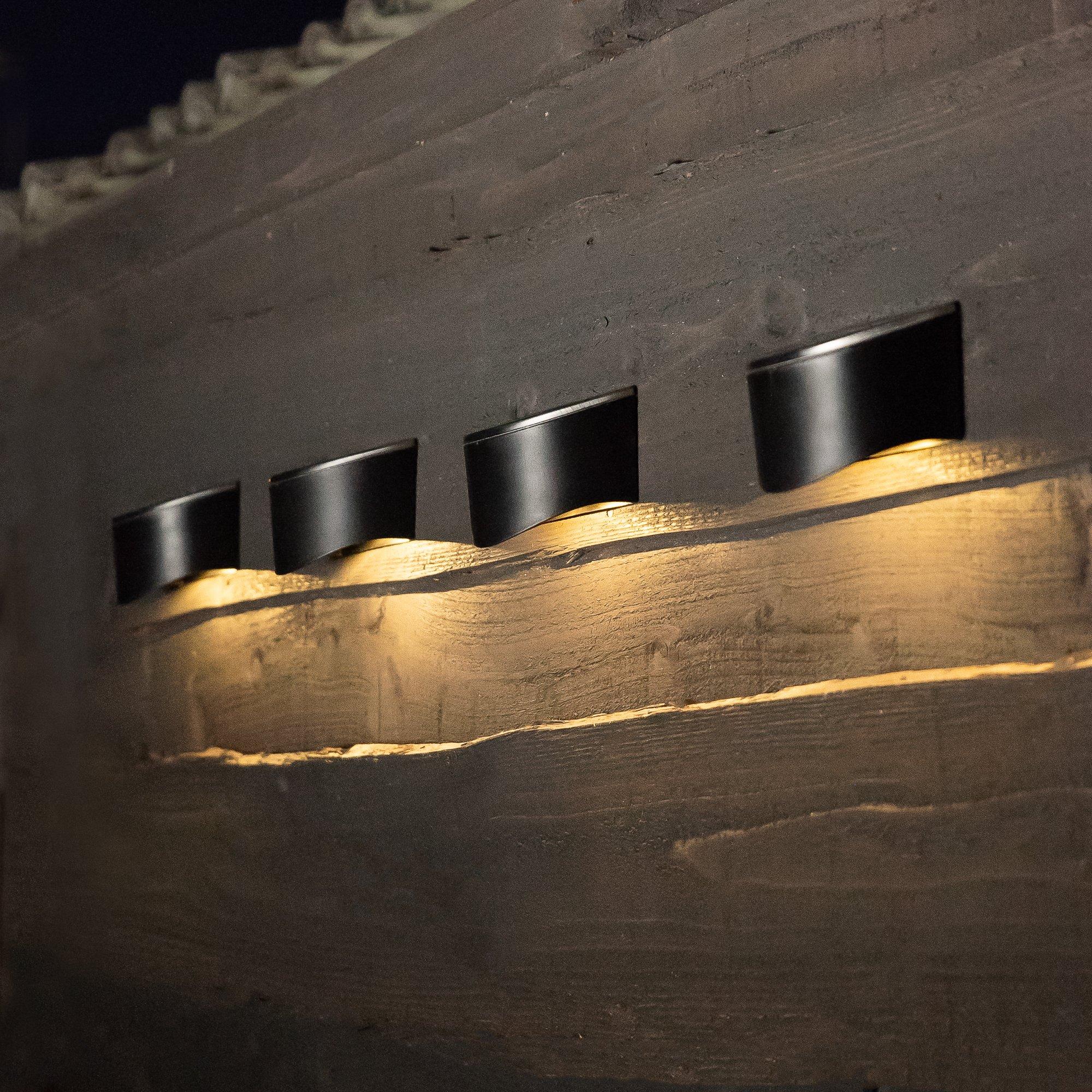 Black/Silver - Streetwize - Urbane Solar Fence Lights (Pack of 4) - 10