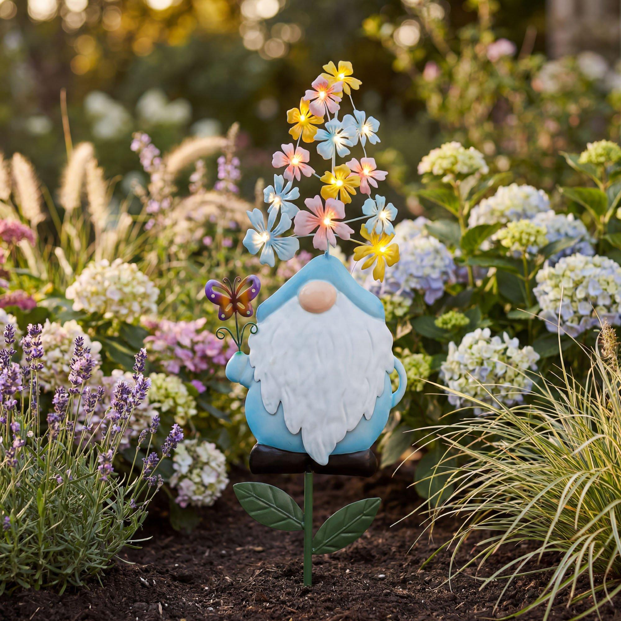 Blue - Streetwize - Solar Powered Gnome Stake Light - Blue - 1