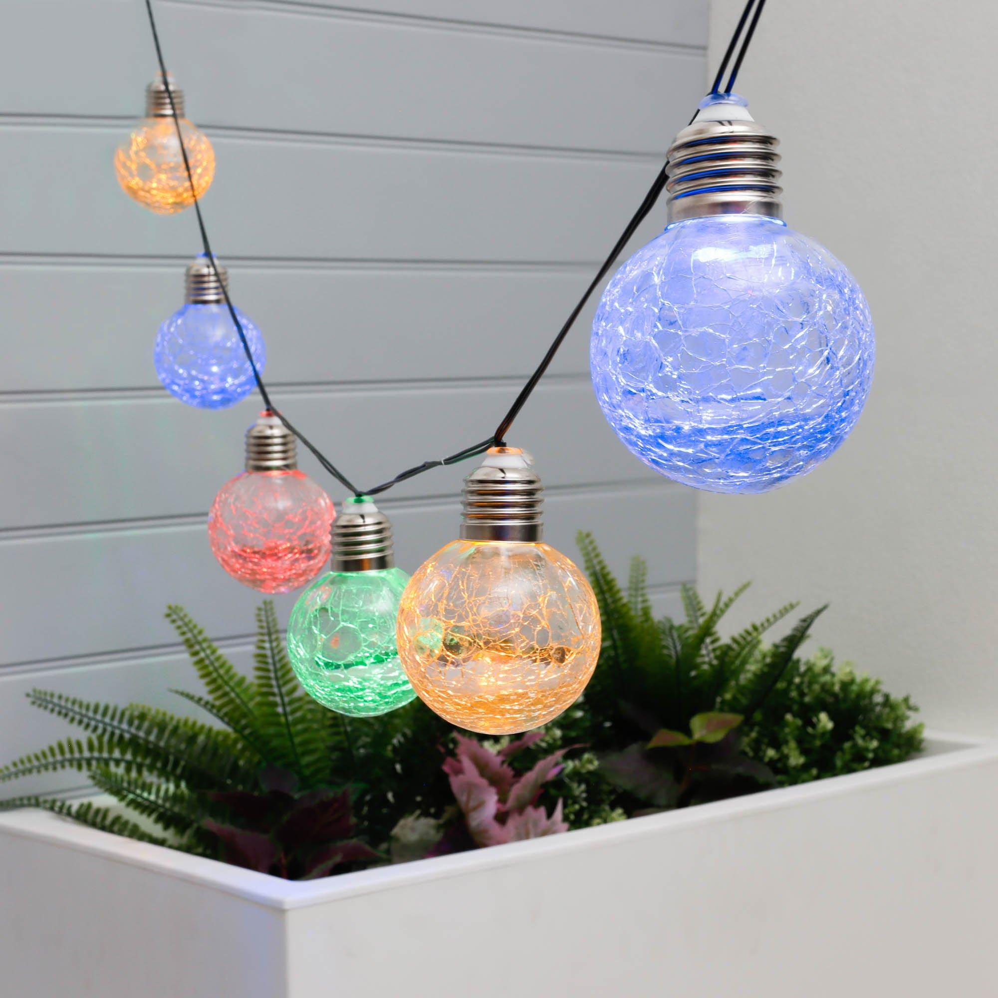 Multi - Streetwize - Set of 10 Crackle Ball Solar String Light - 1