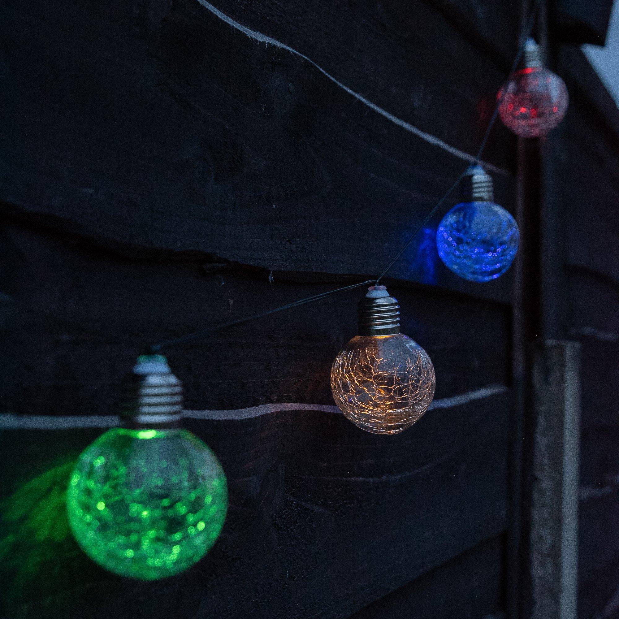 Multi - Streetwize - Set of 10 Crackle Ball Solar String Light - 7