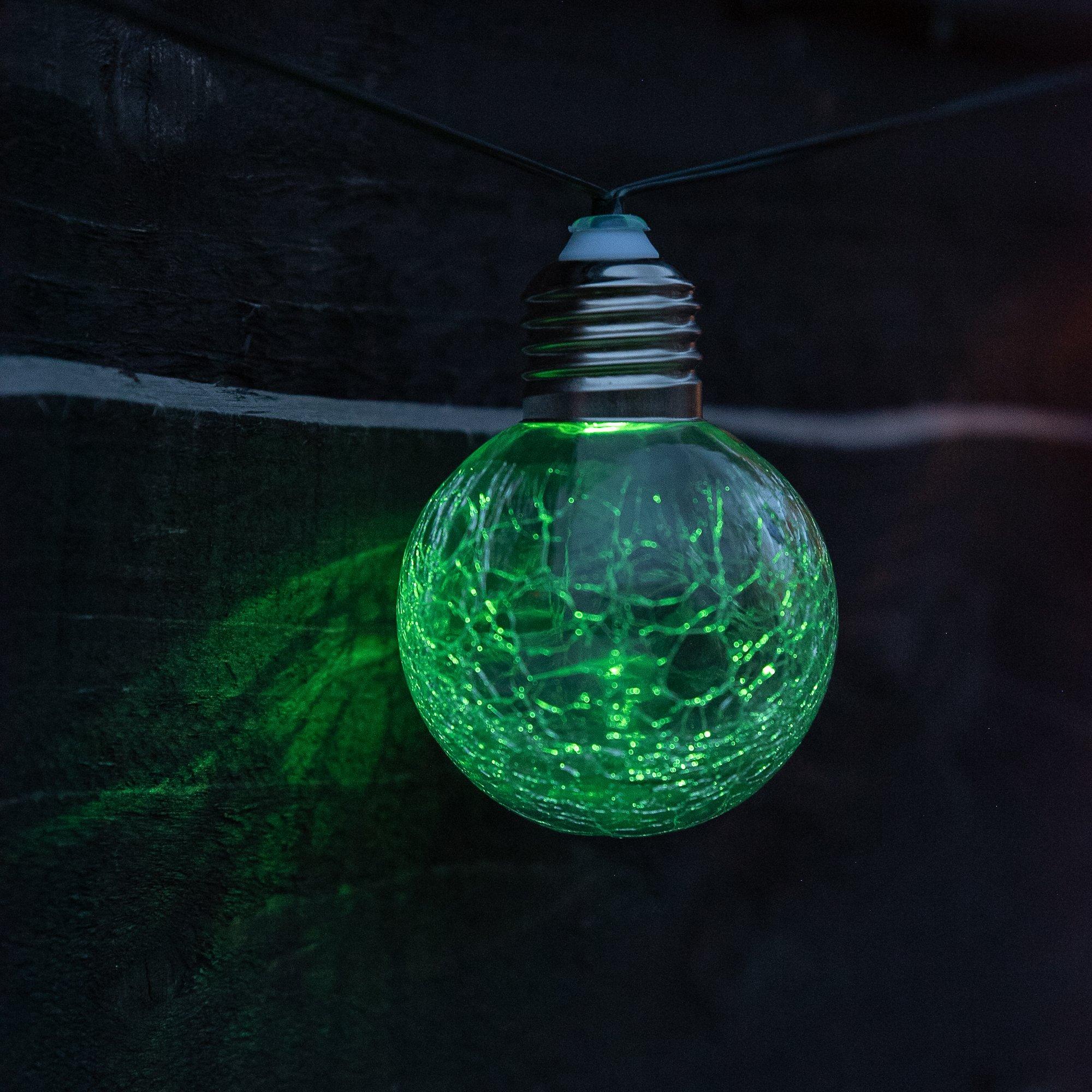 Multi - Streetwize - Set of 10 Crackle Ball Solar String Light - 10