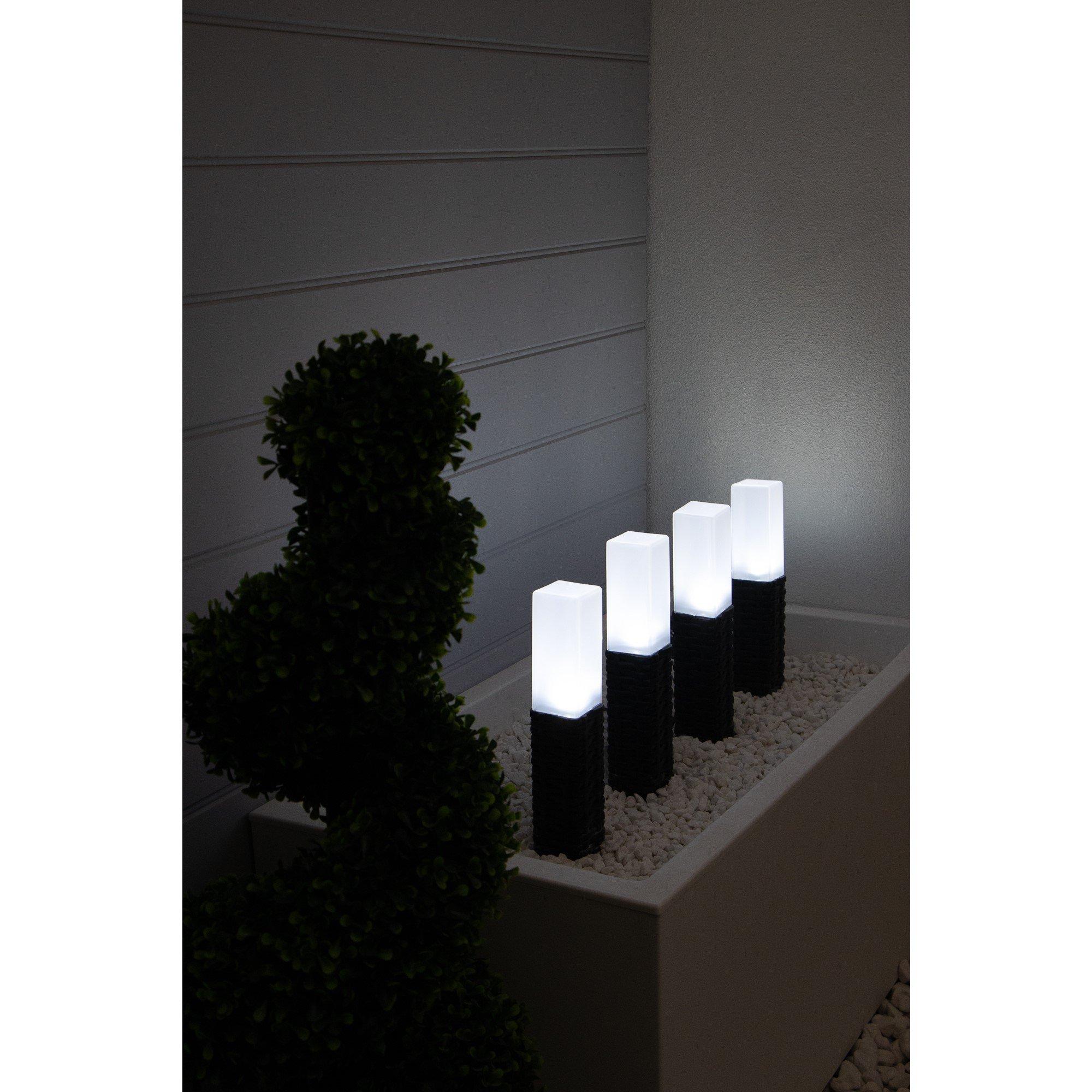 Black - Streetwize - Set of 4 Solar Rattan Effect Light - 3