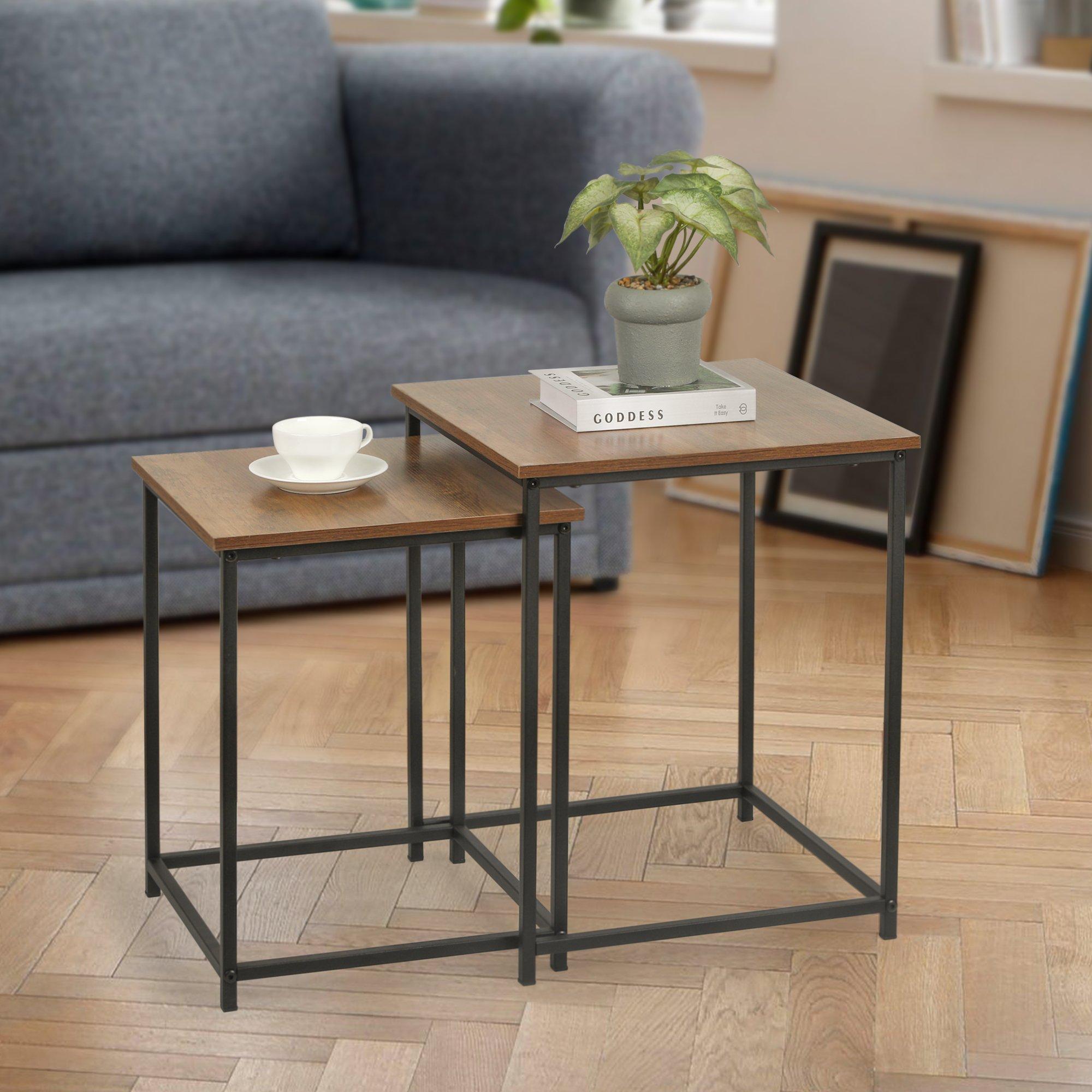 Wood - Homelife - Loft Set of 2 Side Tables - 1