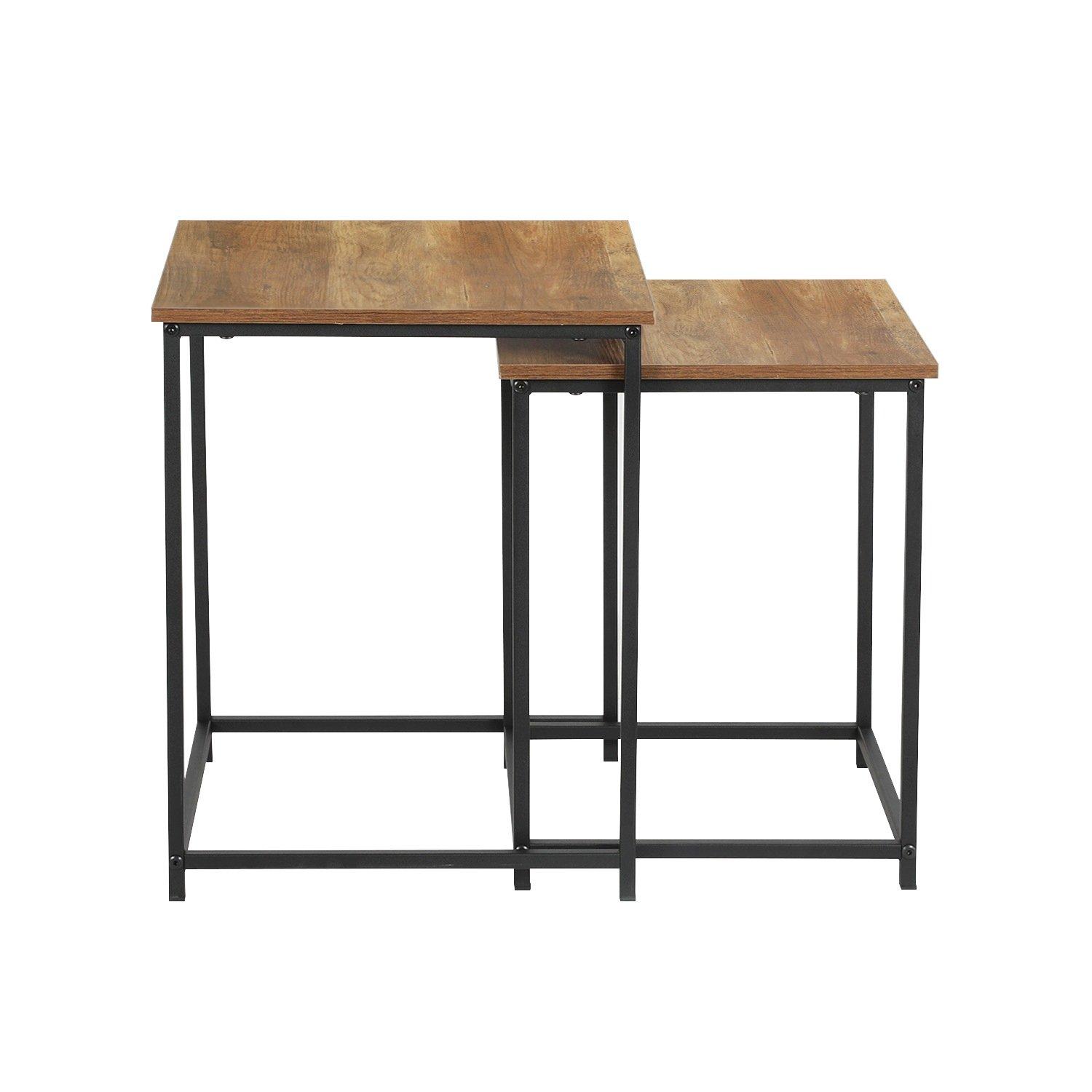 Wood - Homelife - Loft Set of 2 Side Tables - 2