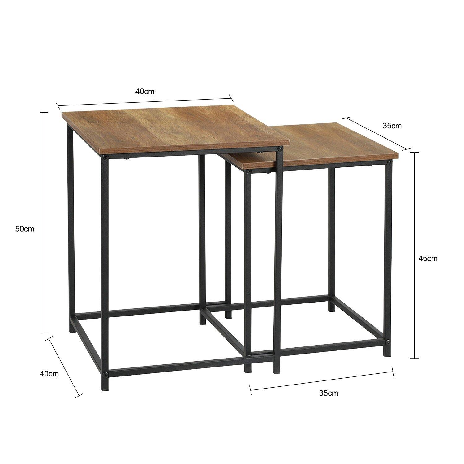 Wood - Homelife - Loft Set of 2 Side Tables - 4