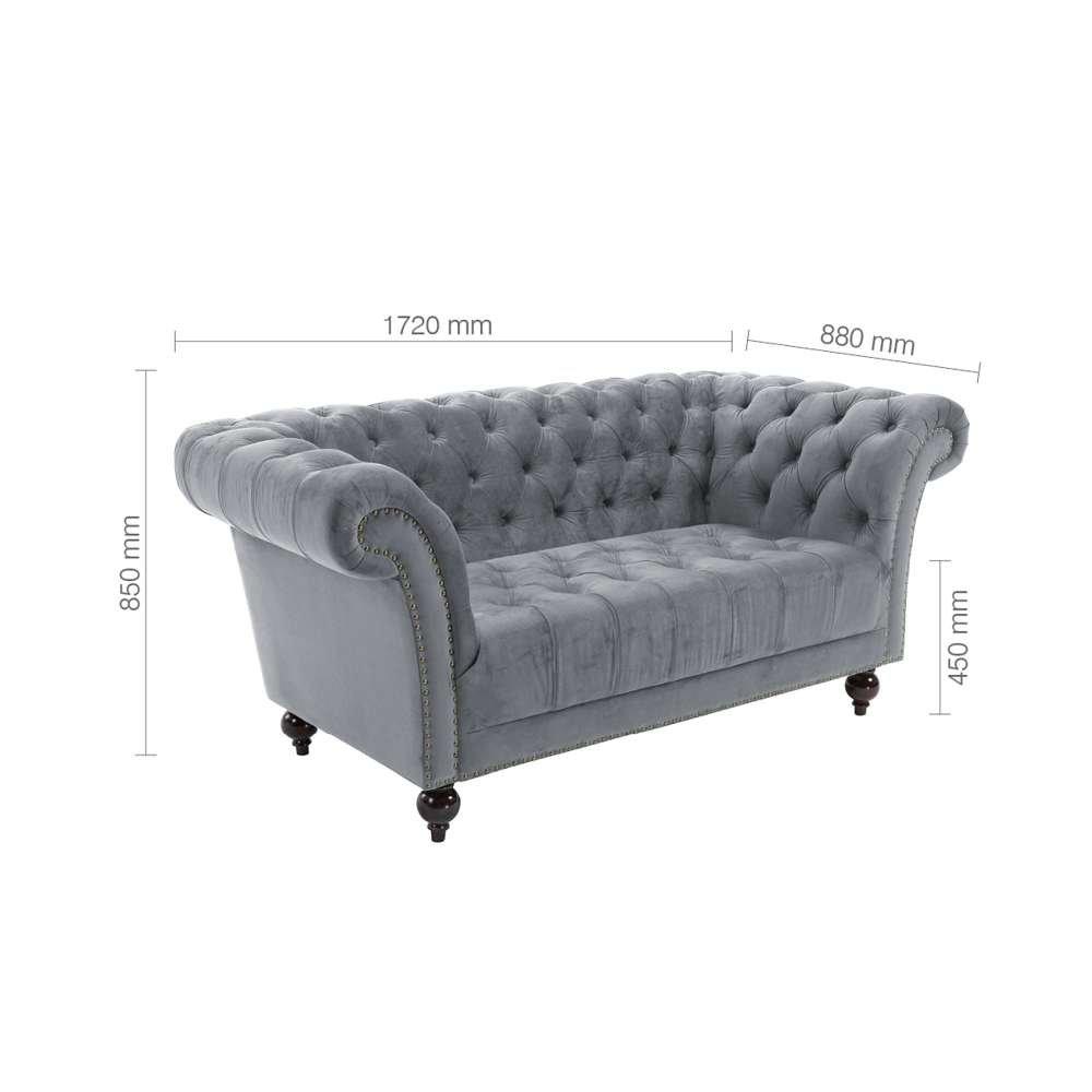 Grey - Birlea - Chester 2 Seater Sofa - 8