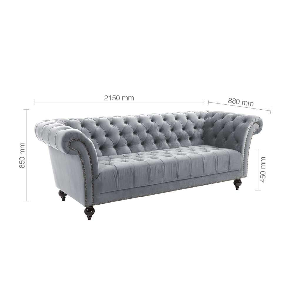 Grey - Birlea - Chester 3 Seater Sofa - 7