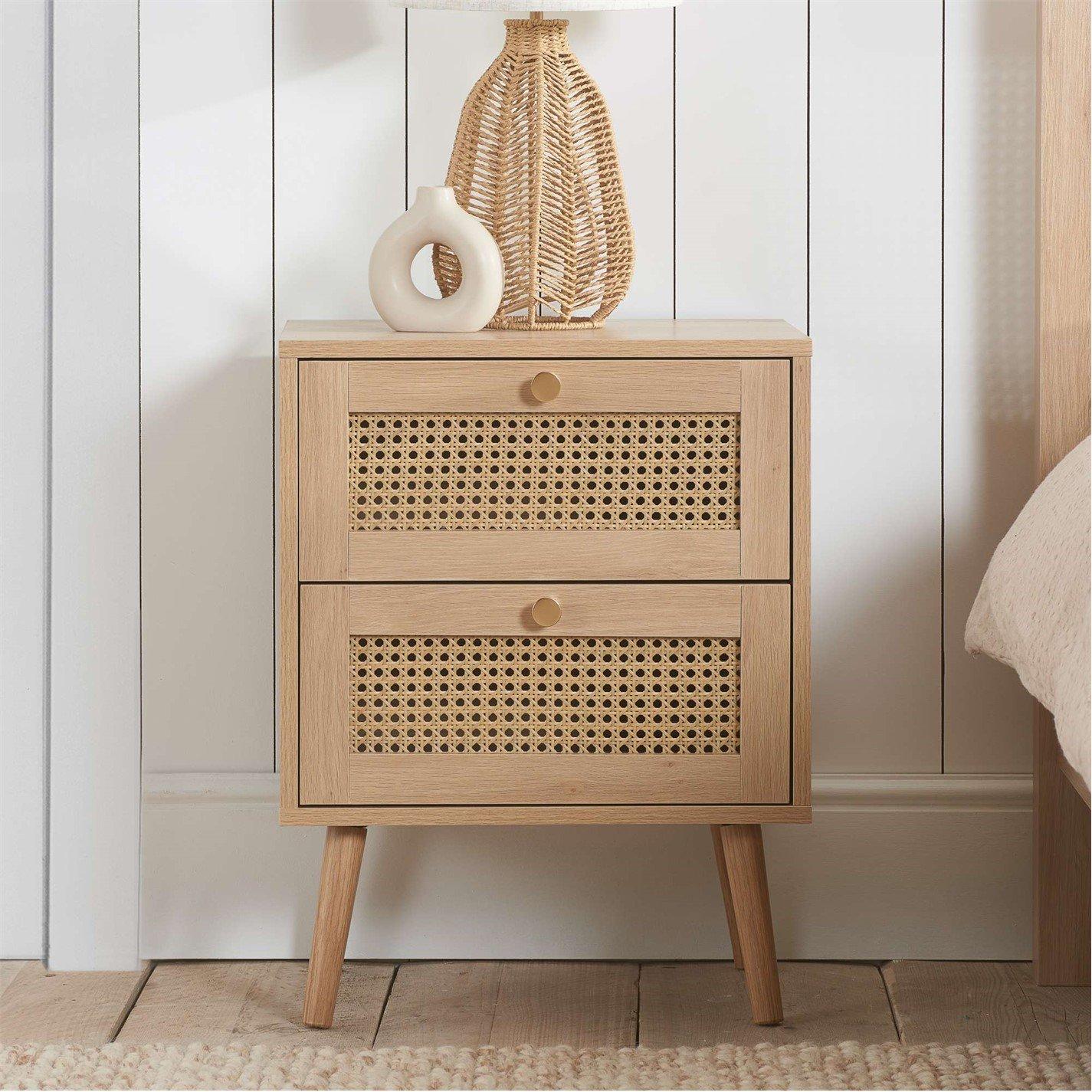Croxley 2 Drawer Rattan Bedside