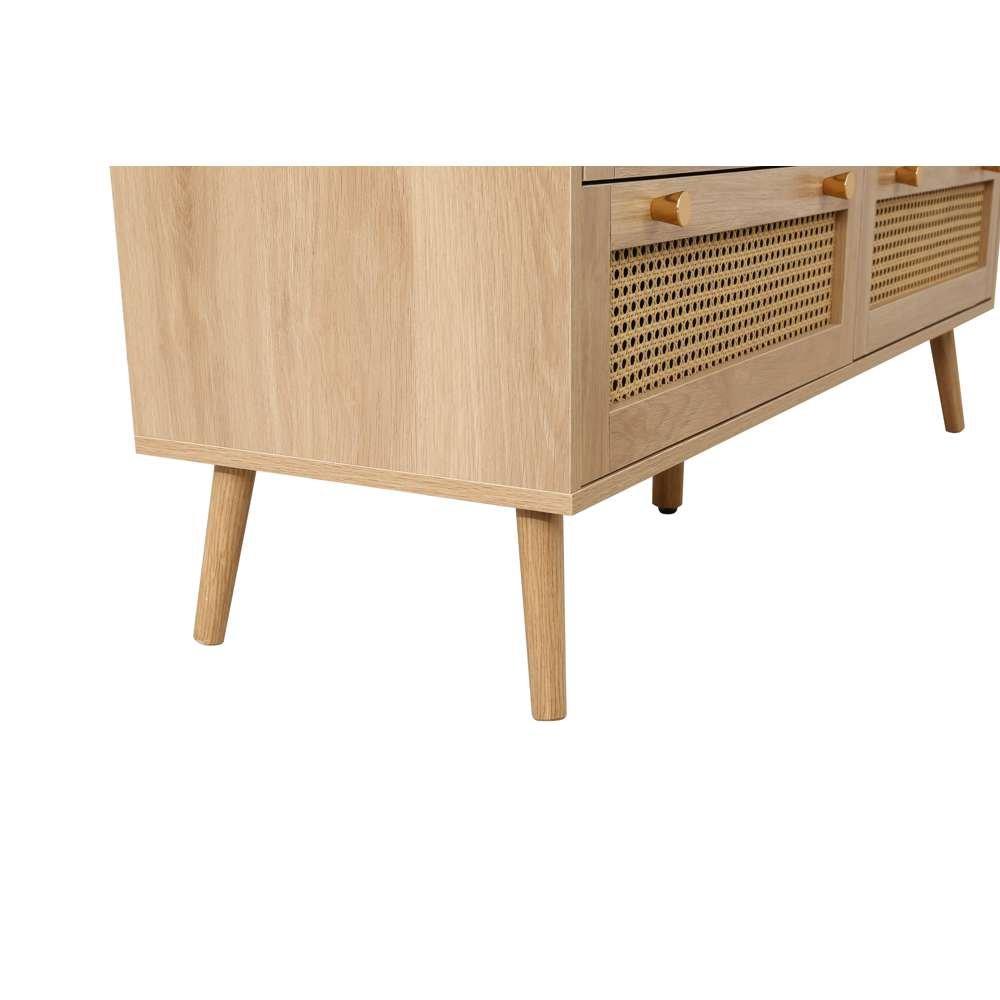 Oak - Birlea - Croxley 7 Drawer Rattan Chest - 6