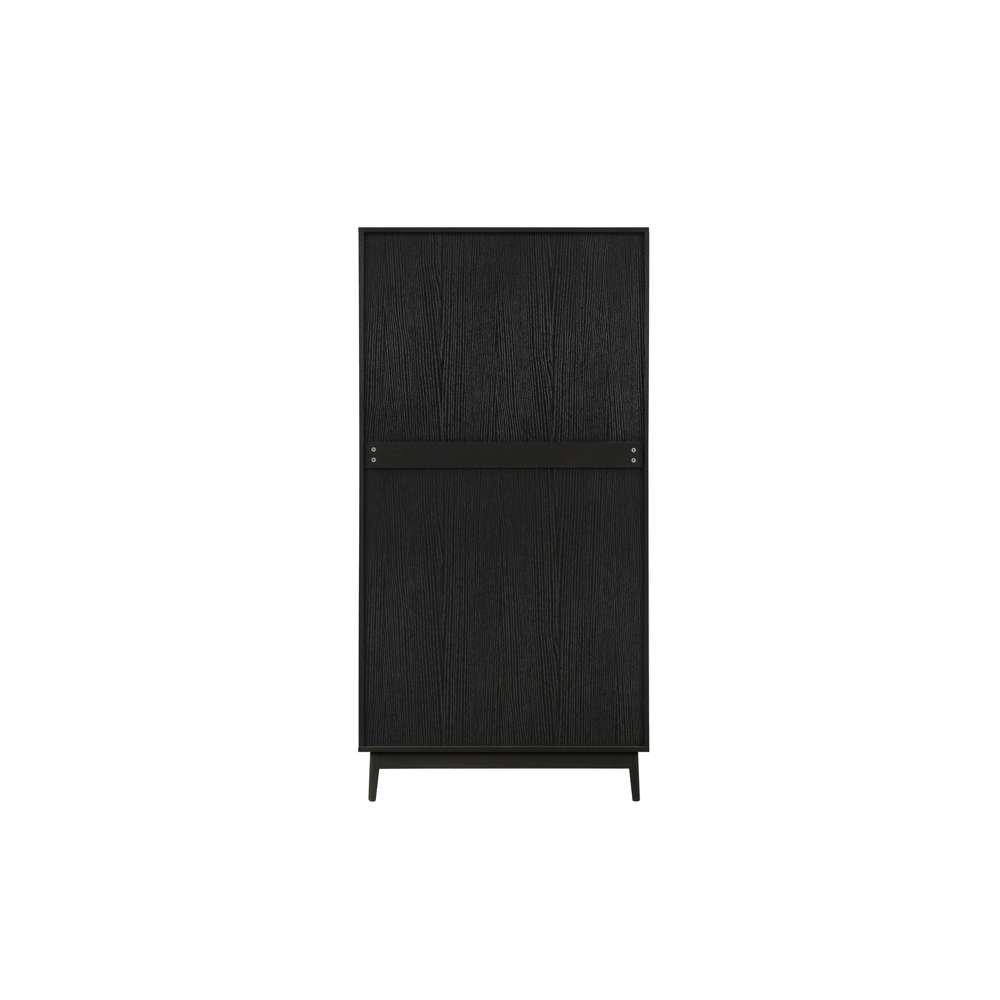Black - Birlea - Croxley 2 Door 1 Drawer Rattan Wardrobe - 7