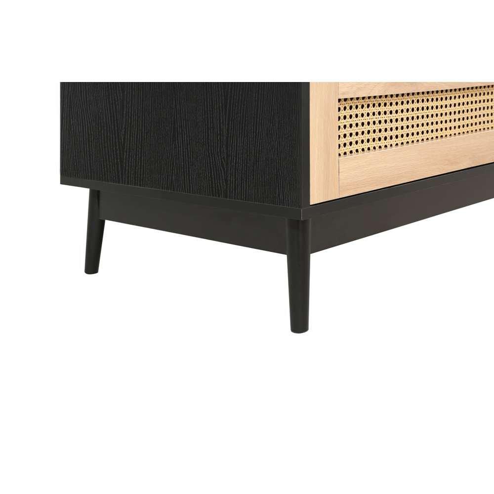 Black - Birlea - Croxley 2 Door 1 Drawer Rattan Wardrobe - 8