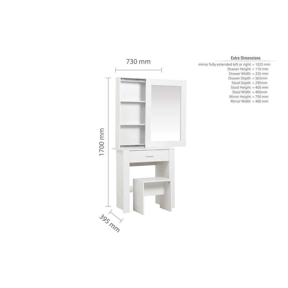 White - Birlea - Evelyn Sliding Mirror Dressing Table - 11