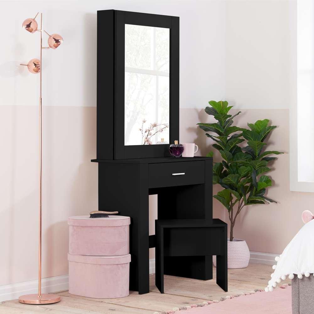 Black - Birlea - Evelyn Sliding Mirror Dressing Table - 1