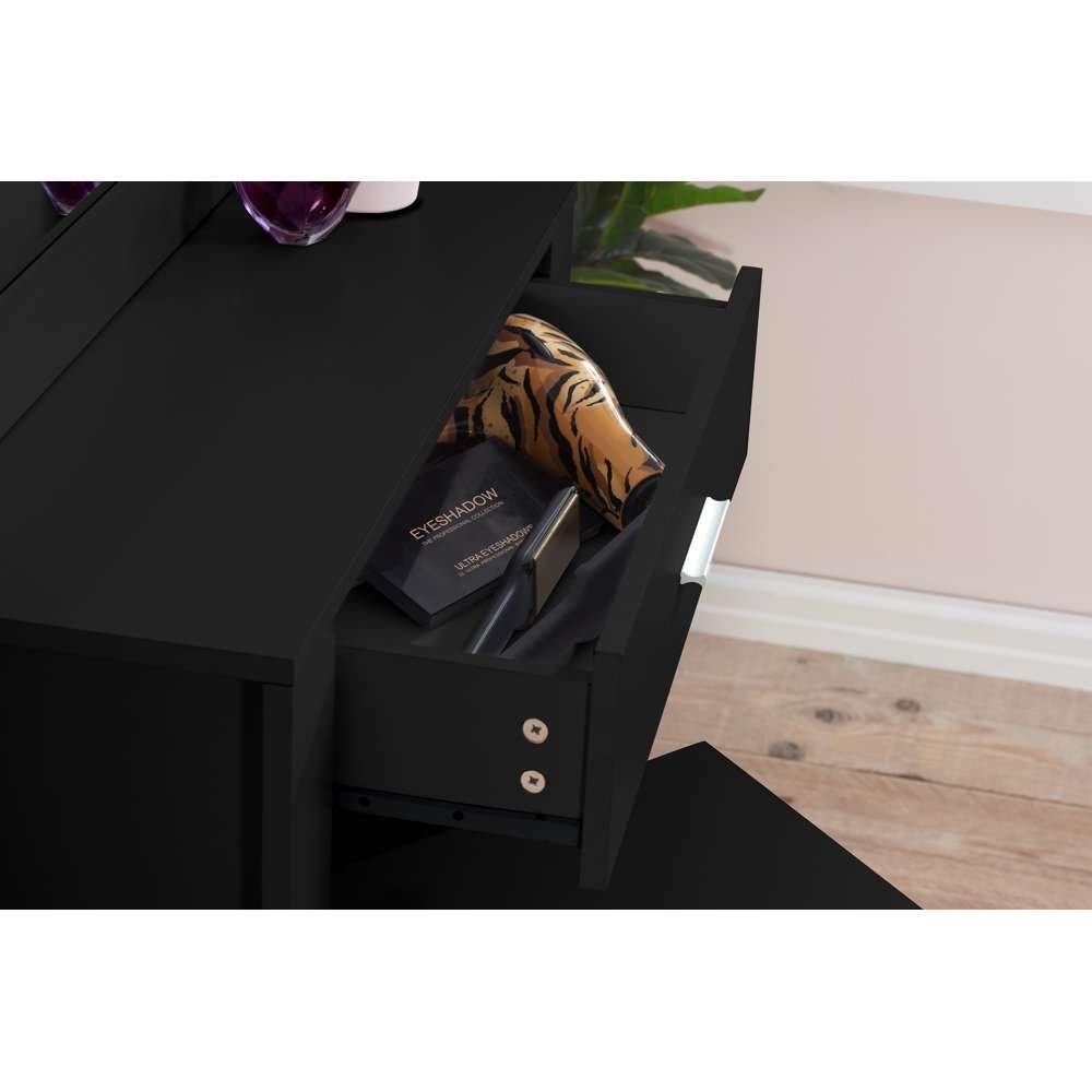 Black - Birlea - Evelyn Sliding Mirror Dressing Table - 3