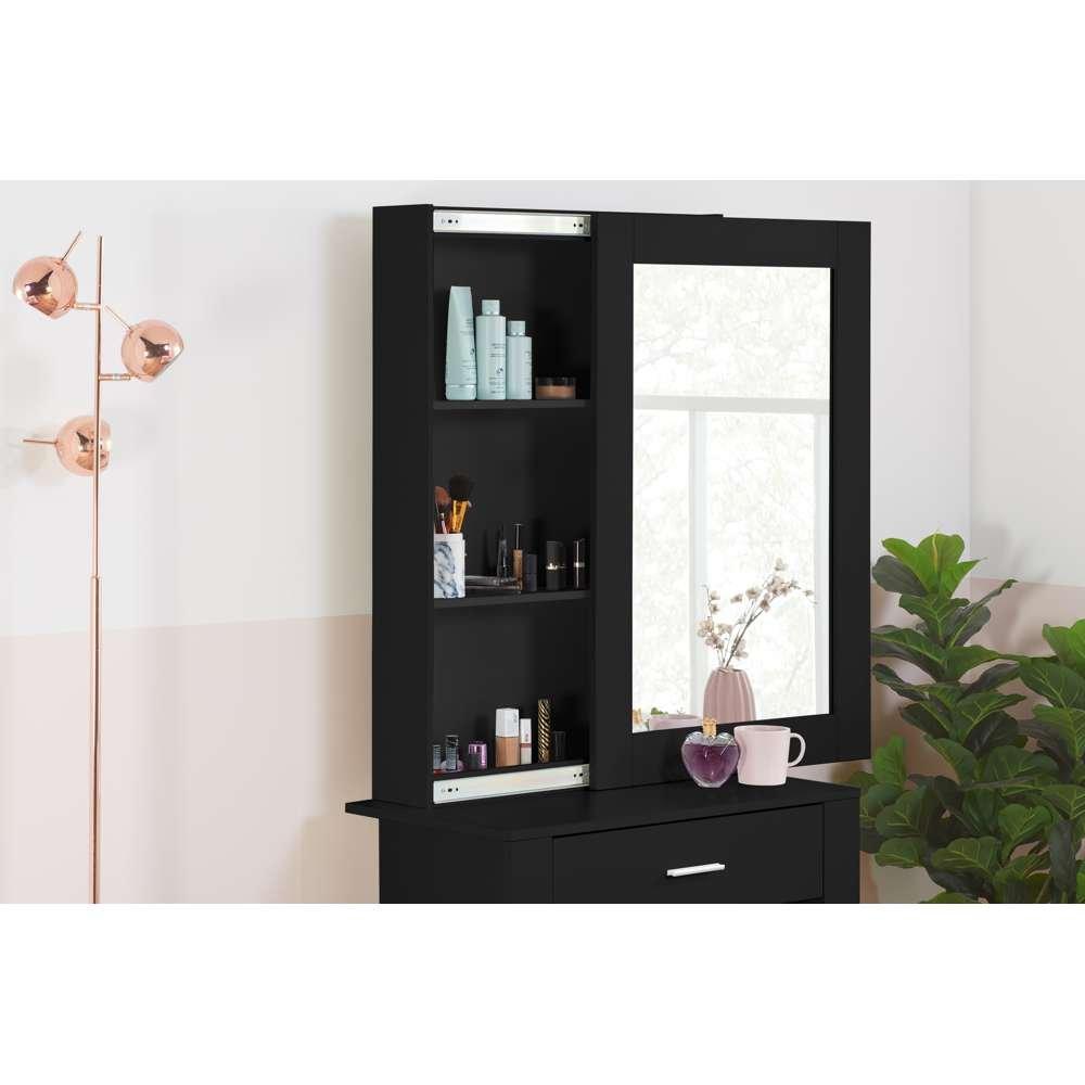 Black - Birlea - Evelyn Sliding Mirror Dressing Table - 5