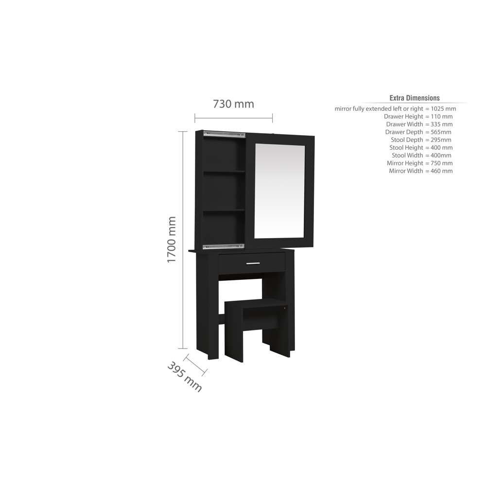 Black - Birlea - Evelyn Sliding Mirror Dressing Table - 9