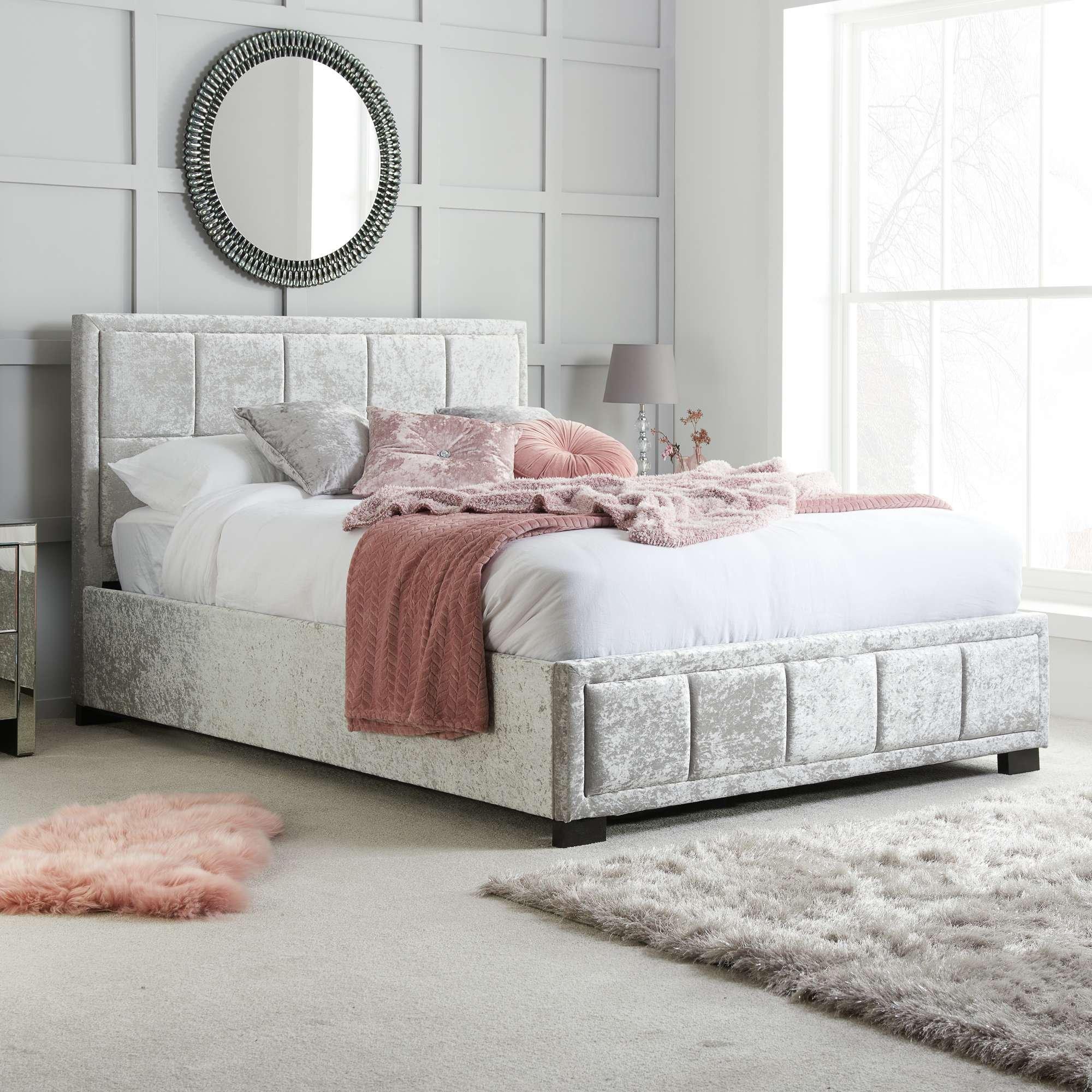 Birlea  Hannover Fabric Bed - Steel - King