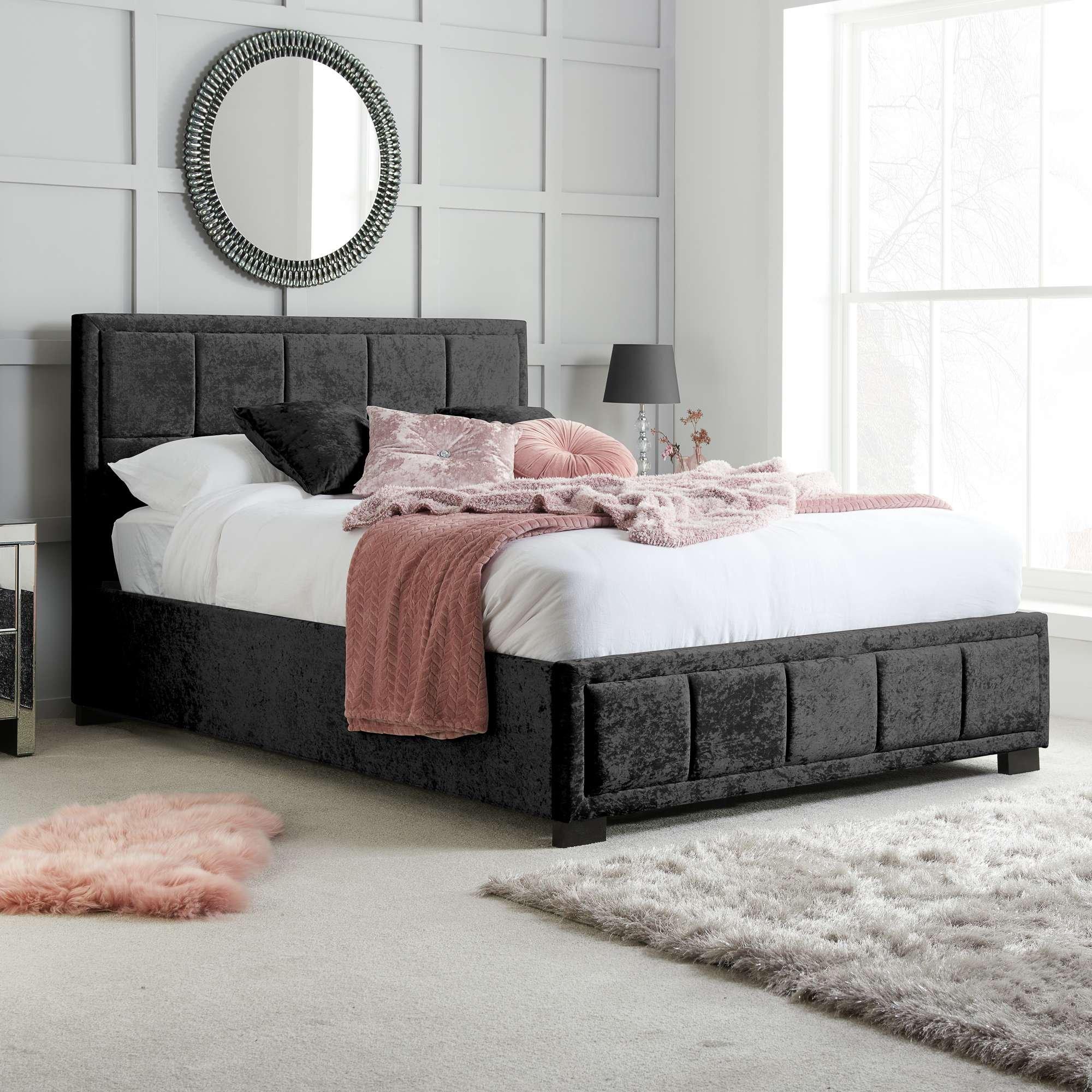 Birlea  Hannover Fabric Bed - Black - Sm. Double