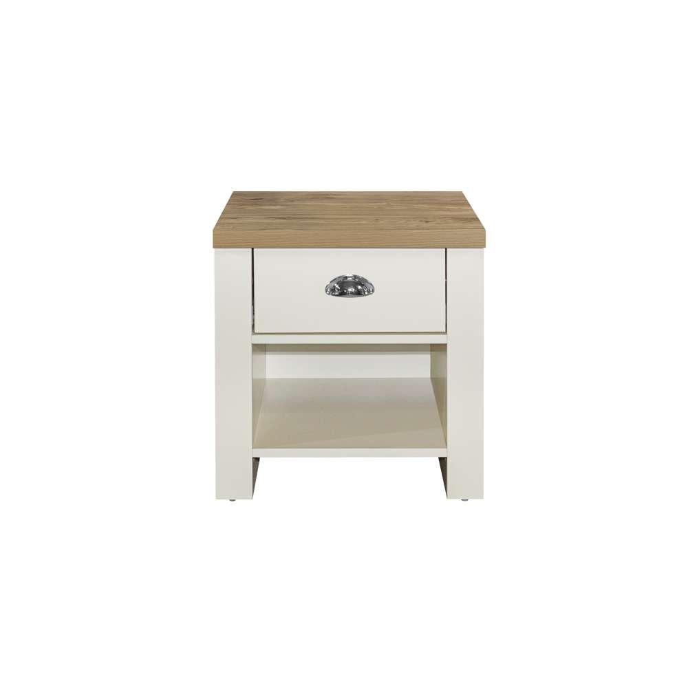 Cream & Oak - Birlea - Highgate 1 Drawer Lamp Table - 4