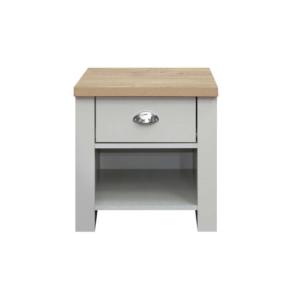 Grey & Oak - Birlea - Highgate 1 Drawer Lamp Table - 4