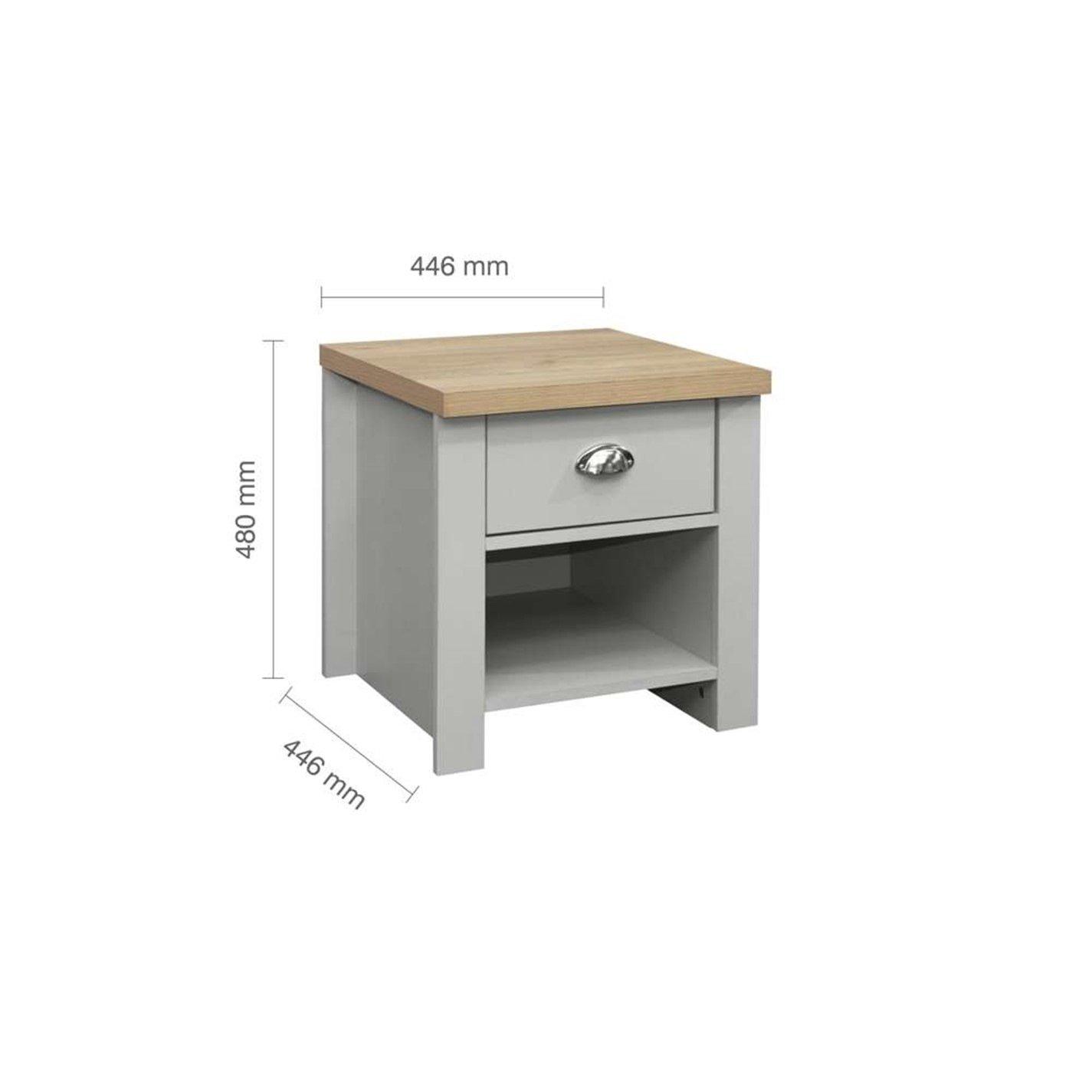 Grey & Oak - Birlea - Highgate 1 Drawer Lamp Table - 9