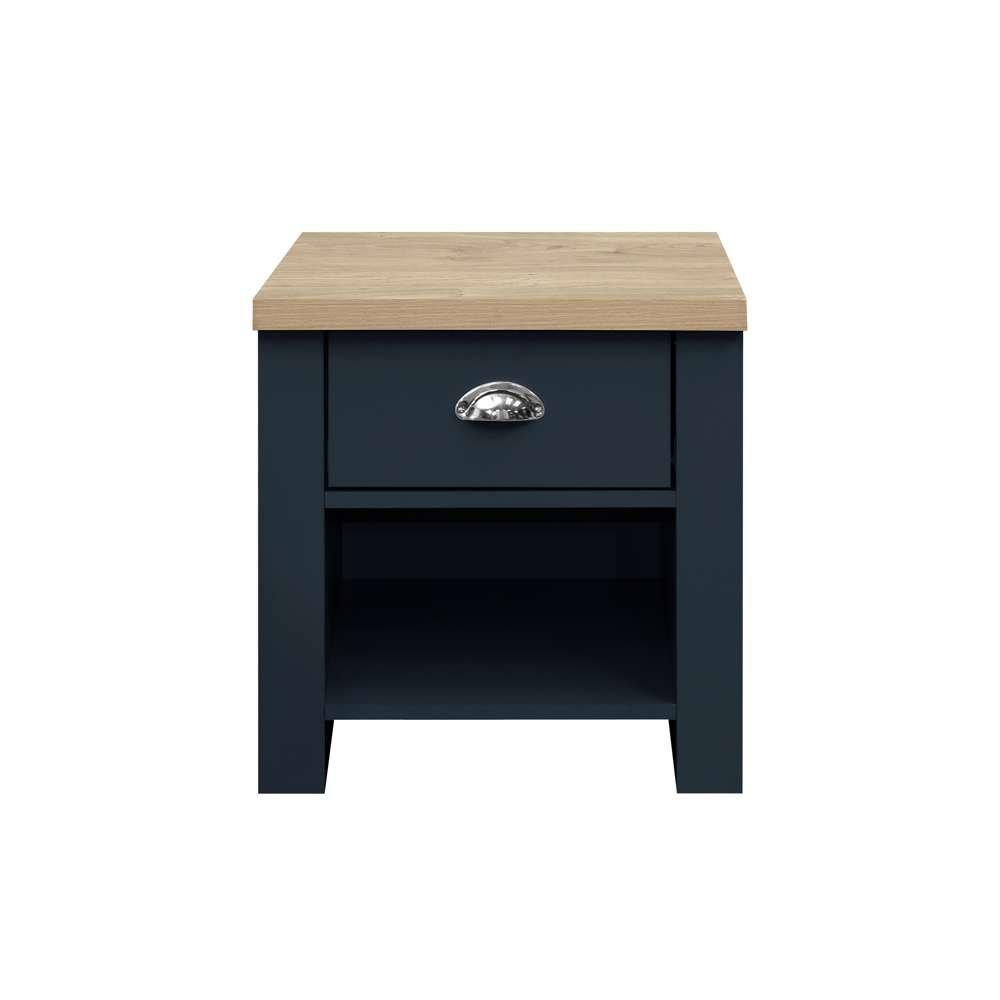 Navy Blue & Oak - Birlea - Highgate 1 Drawer Lamp Table - 4