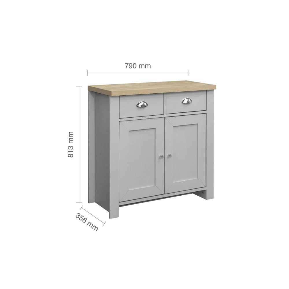 Grey & Oak - Birlea - Highgate 2 Door 2 Drawer Sideboard - 6
